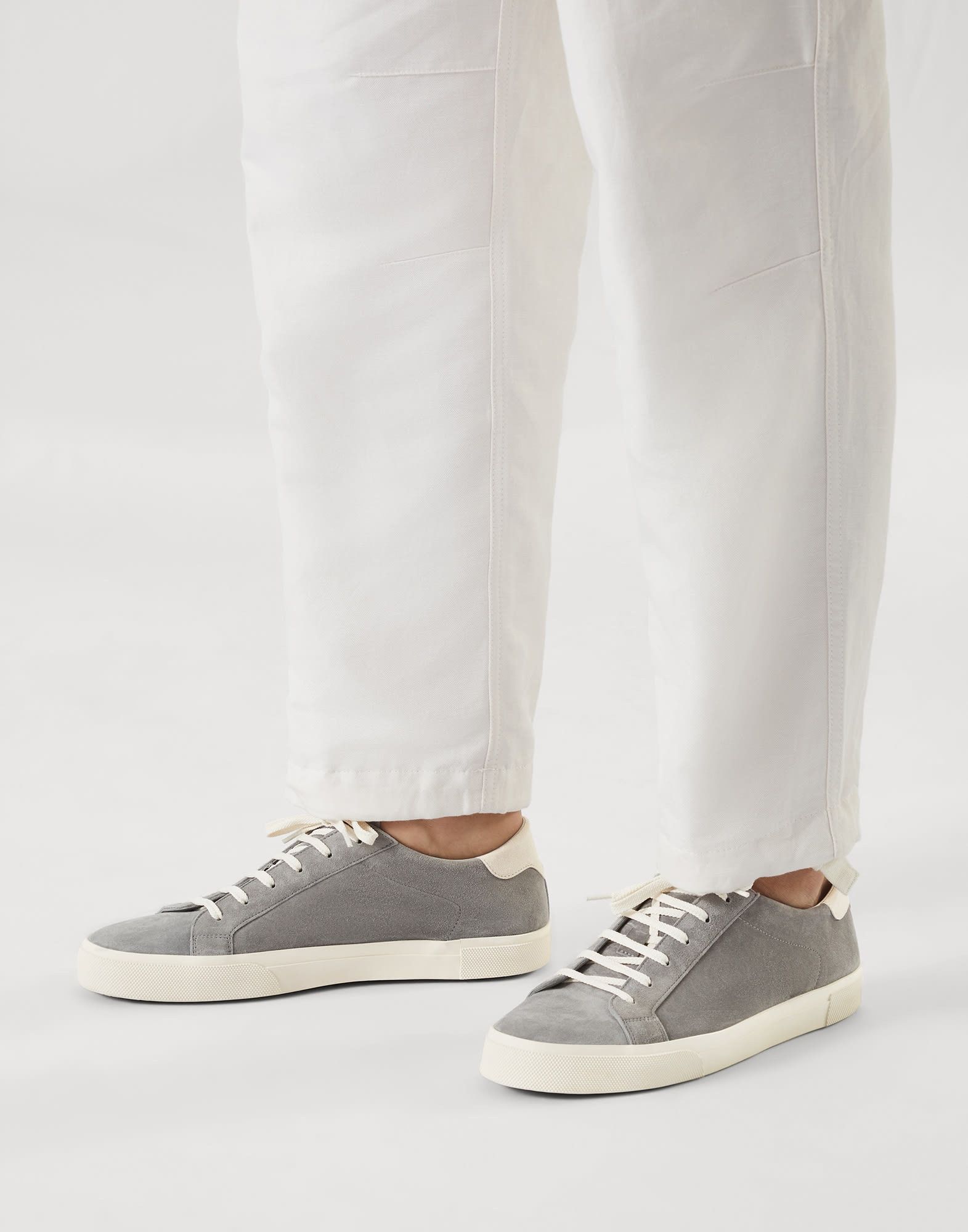 Brunello Cucinelli o1la1rc1a0326 Suede Sneakers in Grey Size US 12 / EU 45 - 2 Thumbnail