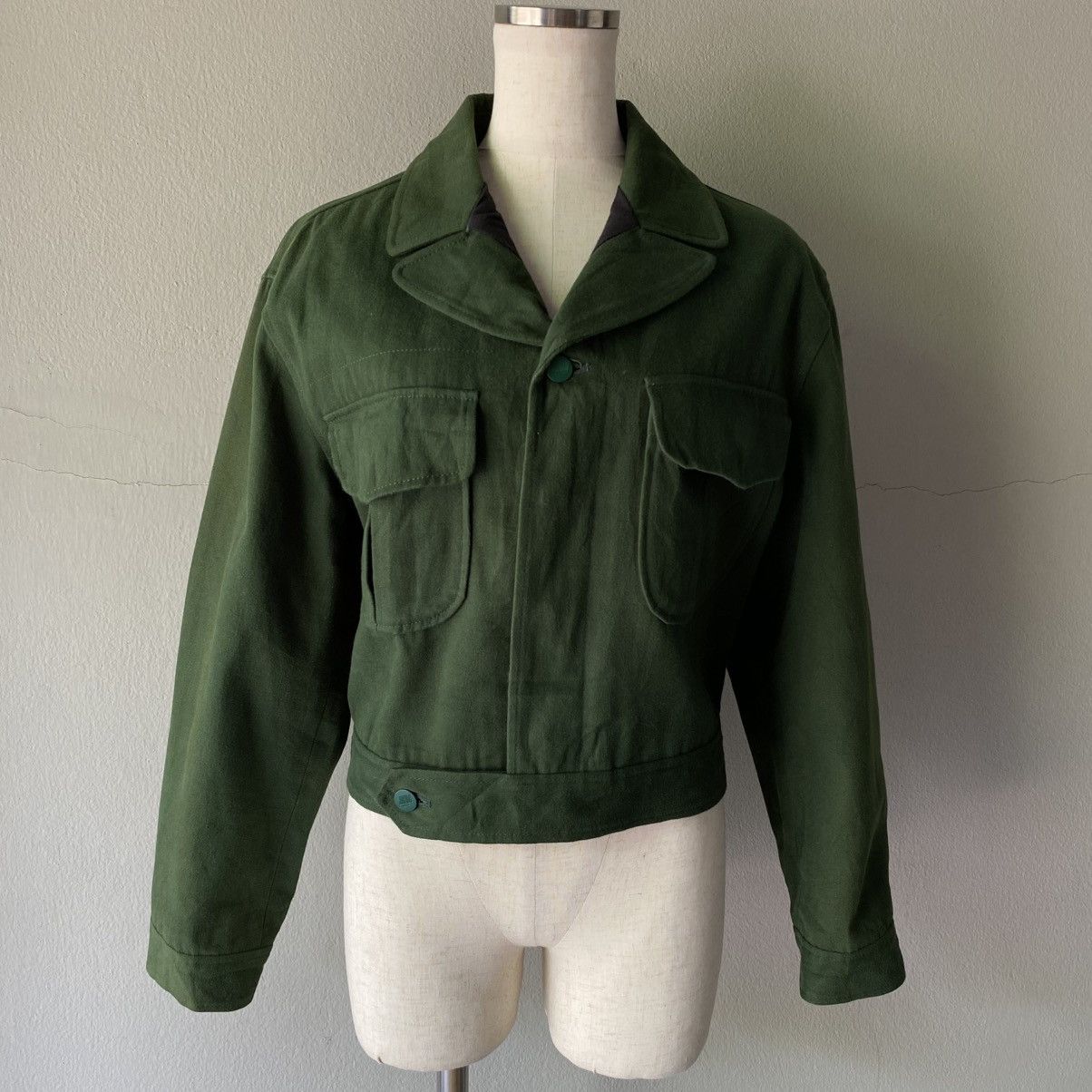 Jean Paul Gaultier JUNIOR GAULTIER Dark Green Cropped Utility Jacket Size XL / US 12-14 / IT 48-50 - 3 Thumbnail