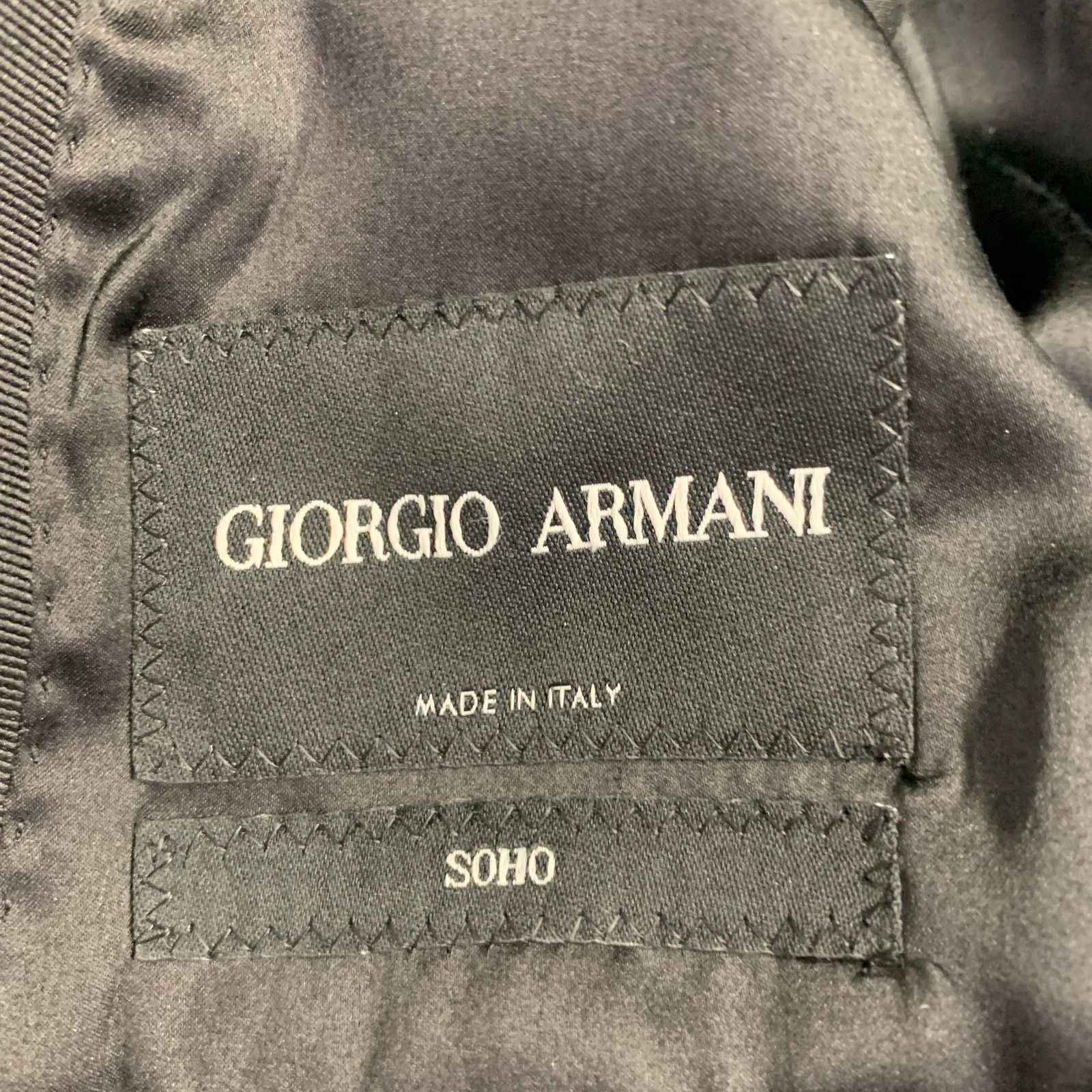 Giorgio Armani GIORGIO ARMANI Size 40 Black Jacquard Wool Blend Sport Coat Size 40R - 7 Thumbnail