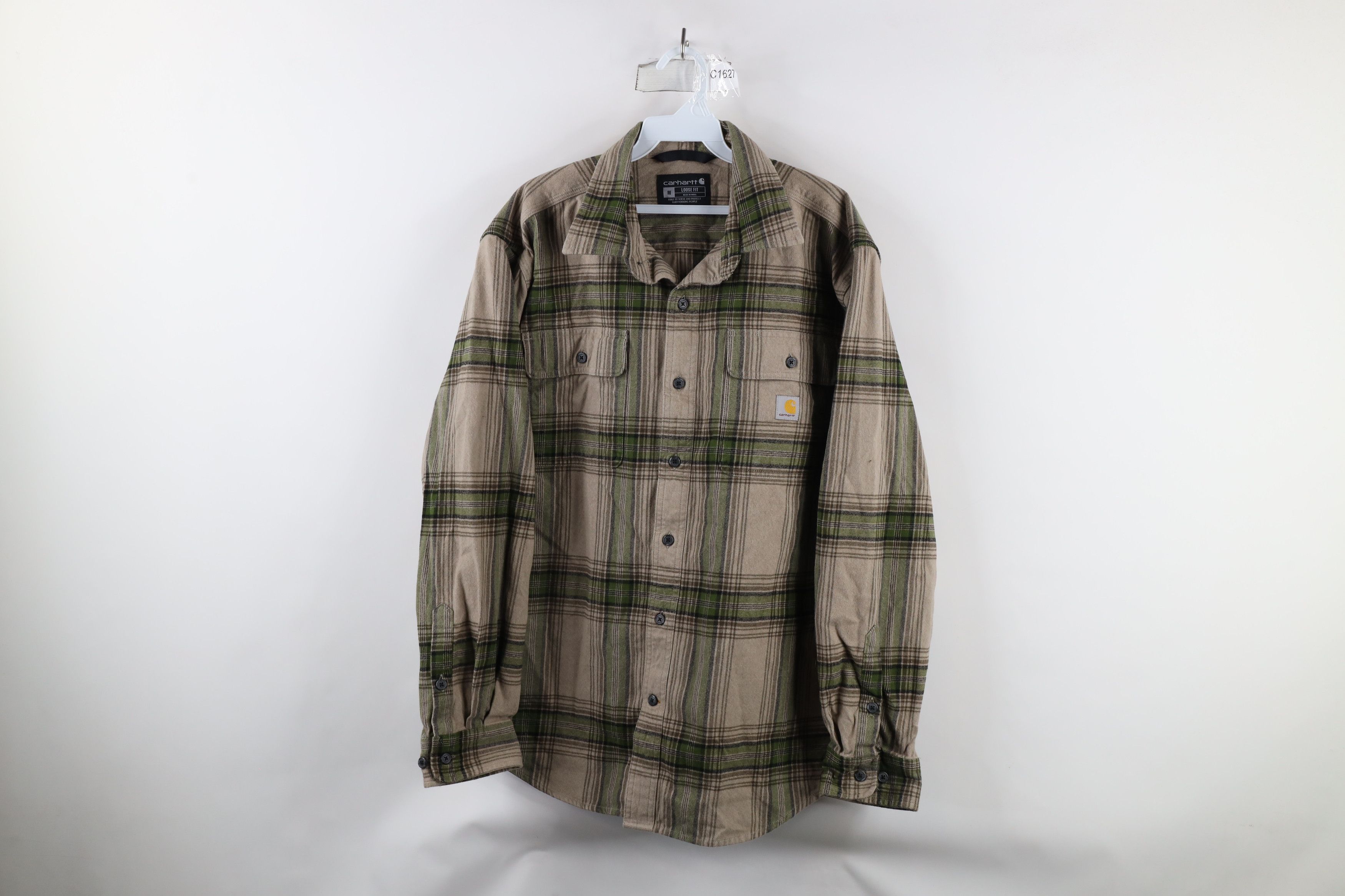 Carhartt × Vintage Vintage Carhartt Fit Heavyweight Flannel Button Shirt Plaid Size ONE SIZE - 1 Thumbnail