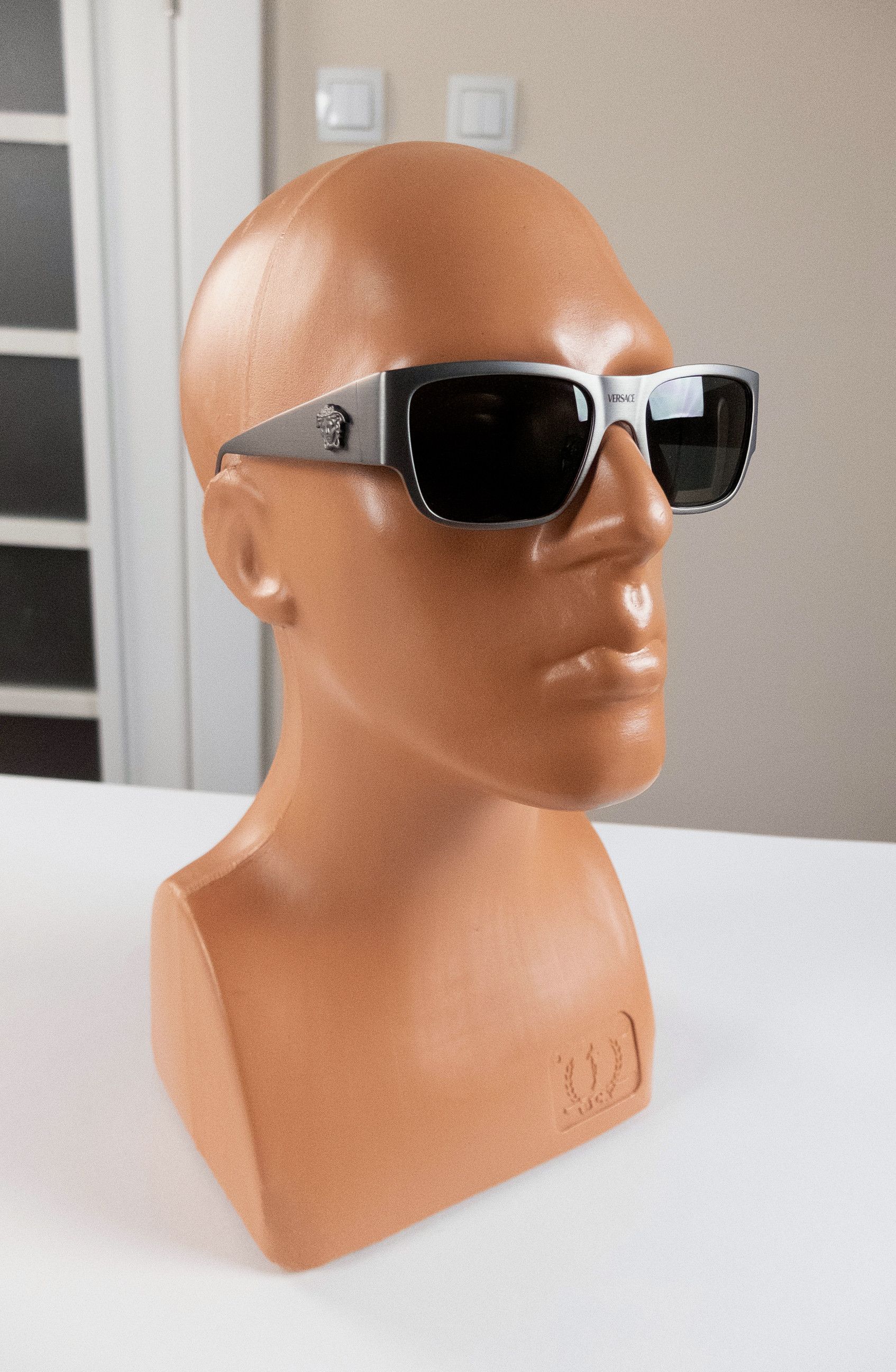Versace VERSACE La Medusa metallic metal rectangle sunglasses Size ONE SIZE - 1 Thumbnail