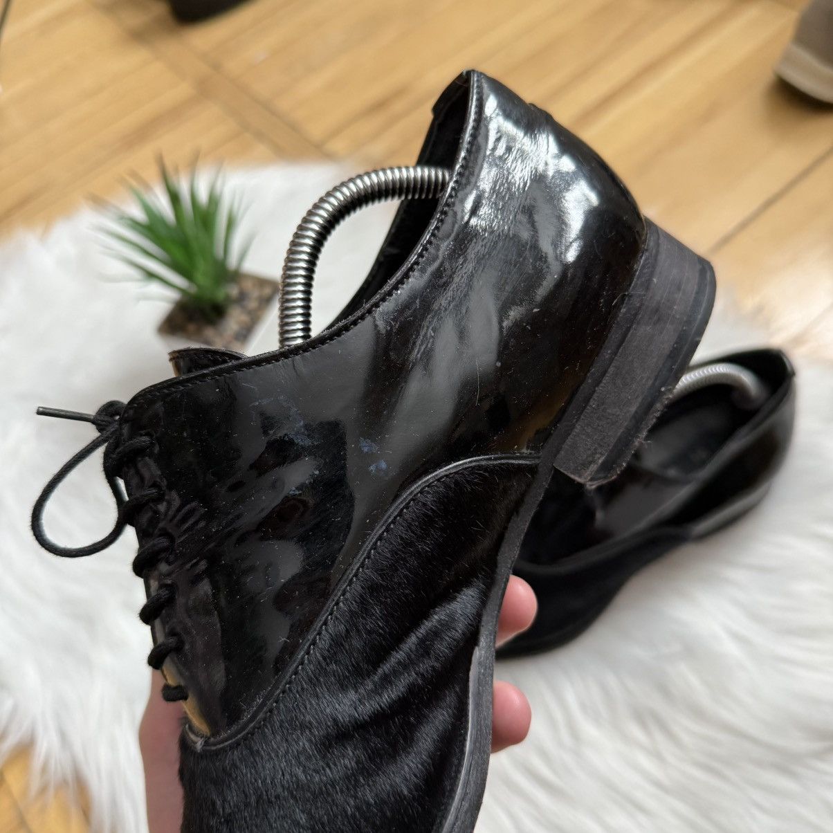 Dsquared2 📌 RARE Vintage Dsquared2 Pony Hair Derby Shoes Leather Size US 10 / EU 43 - 7 Thumbnail