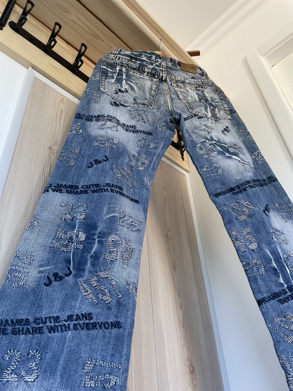 Japanese Brand × Vintage Crazy Vintage Y2K Archive Avant Garde Blue Denim Jeans Size US 30 / EU 46 - 13 Thumbnail