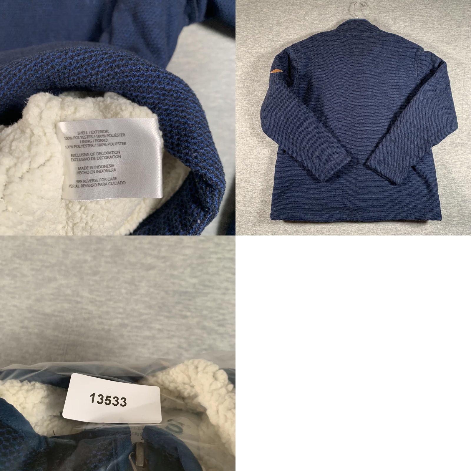 Orvis Orvis Mens Large Blue Waffle Fleece Quarter Zip Sherpa Lined Pullover Sweater Size US L / EU 52-54 / 3 - 8 Thumbnail