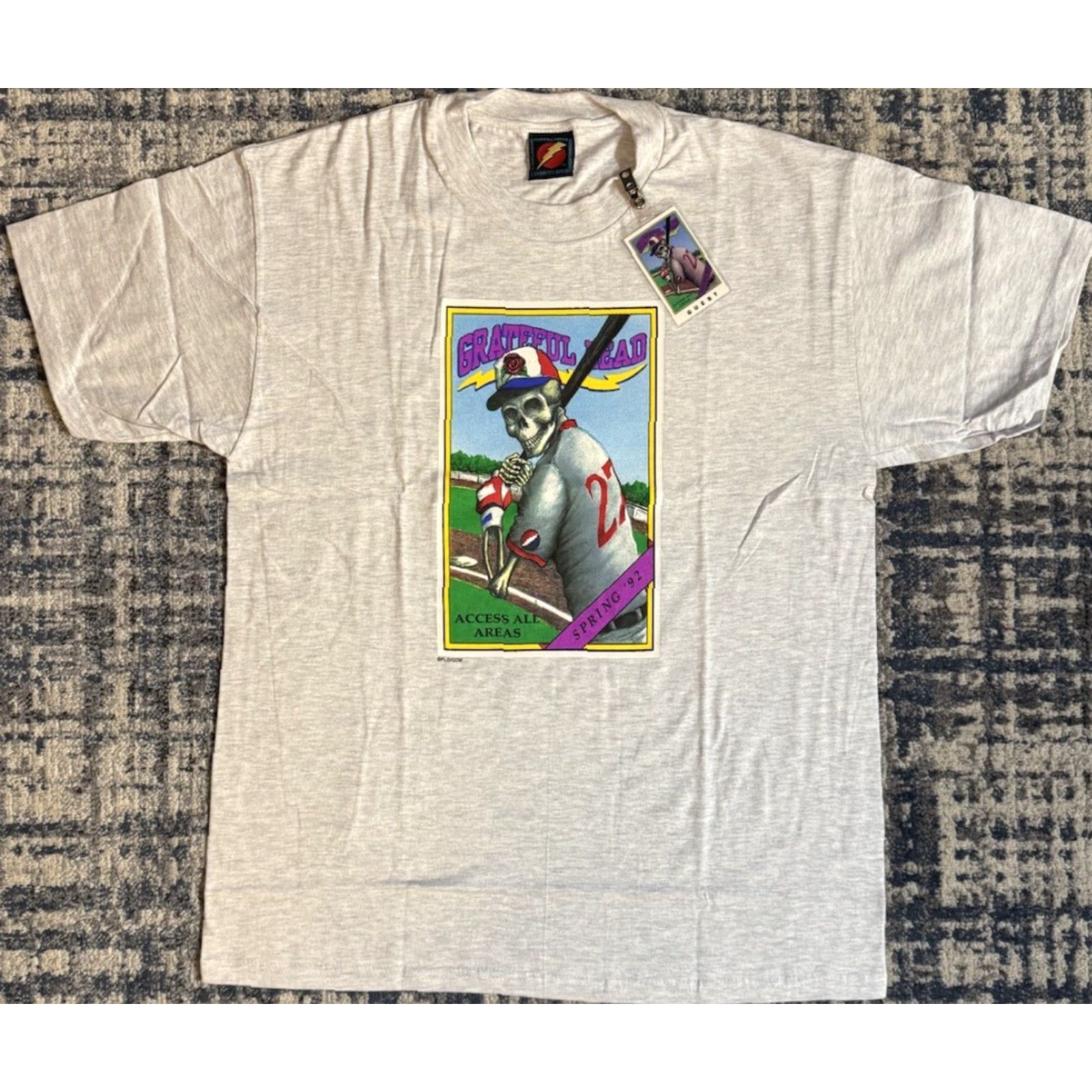 VINTAGE Grateful Dead T-Shirt Shirt Men L Gray 90s Spring All 