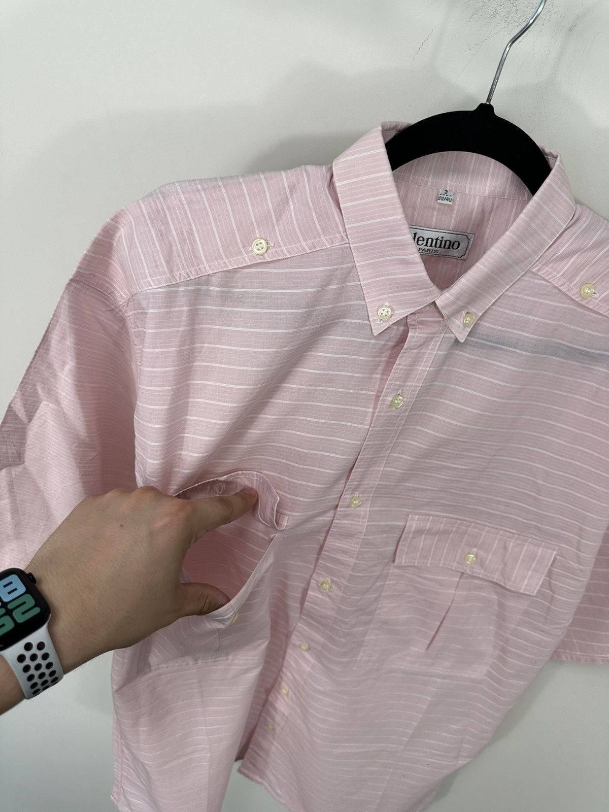 Valentino Vintage Valentino Striped Pink Pockets Luxury Shirt Size US M / EU 48-50 / 2 - 8 Thumbnail