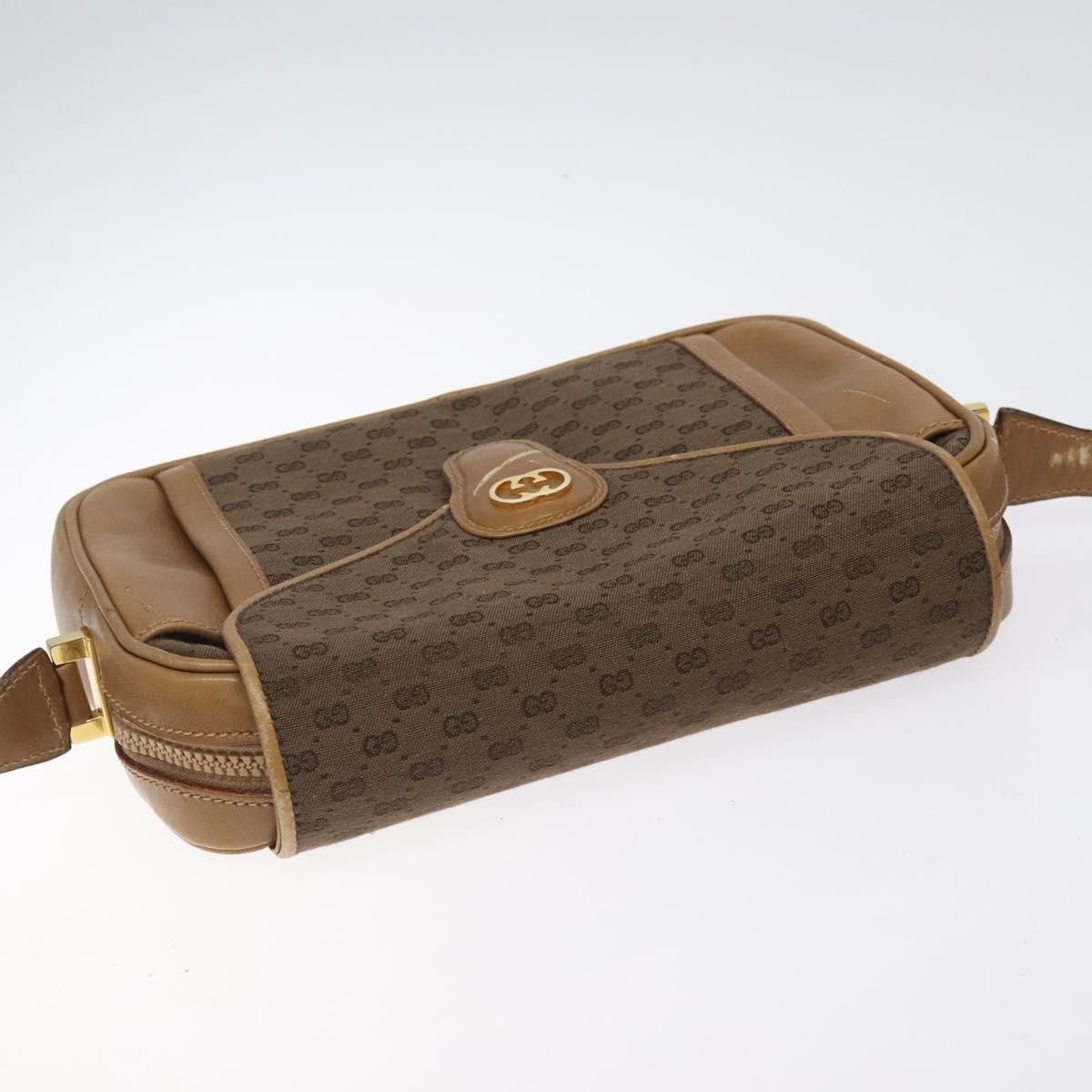 Gucci GUCCI Micro GG Canvas Shoulder Bag Brown Gold Size ONE SIZE - 6 Thumbnail