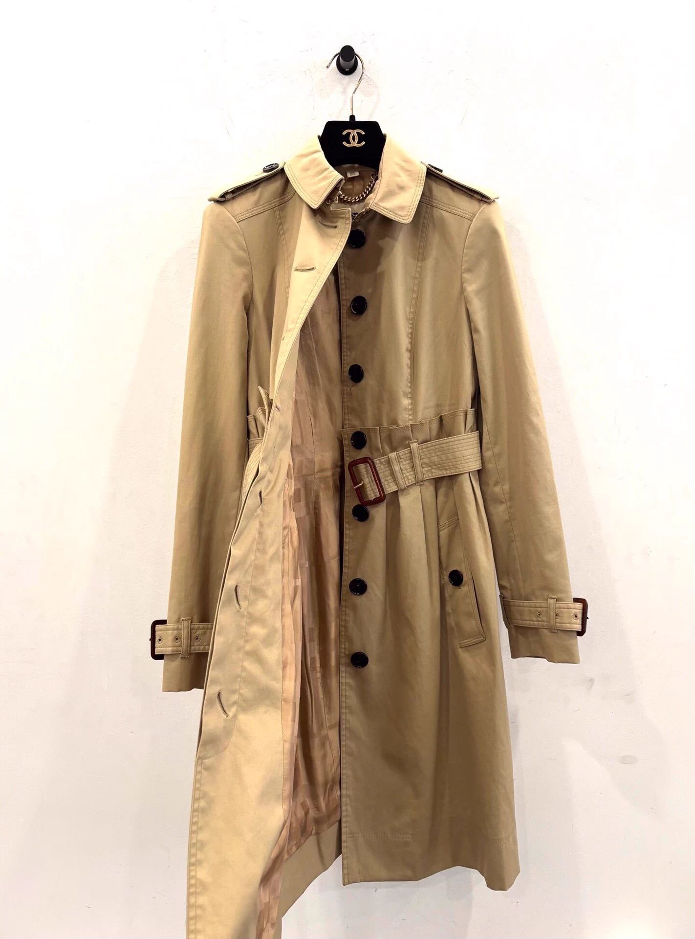 Burberry Burberry Trench Women's Khaki Horseferry Check UK8 Size S / US 4 / IT 40 - 4 Thumbnail