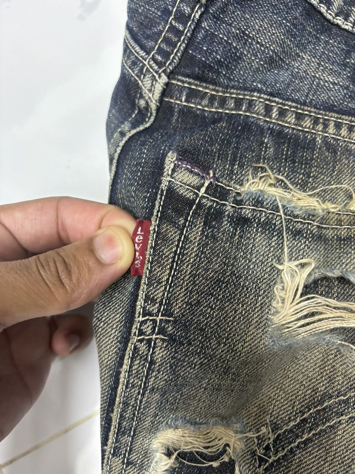 If Six Was Nine × JNCO × Levi's 🔥LEVIS 502 RUSTY DISTRESSED DENIM JEANS Size US 29 - 11 Thumbnail