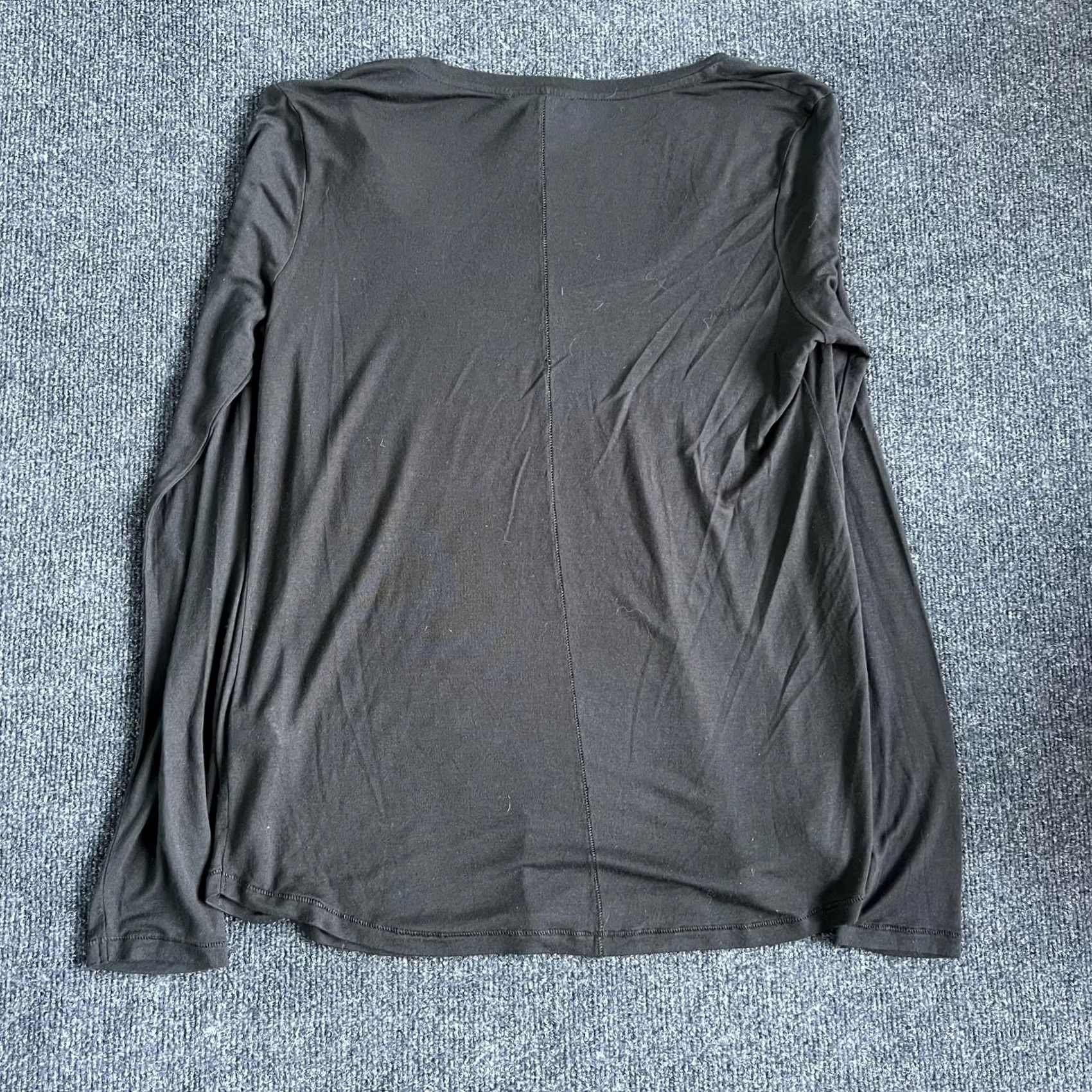 Paige PAIGE Shirt Womens L Black Long Sleeve Scoop Neck Jersey Basic Casual Top Size L / US 10 / IT 46 - 3 Thumbnail