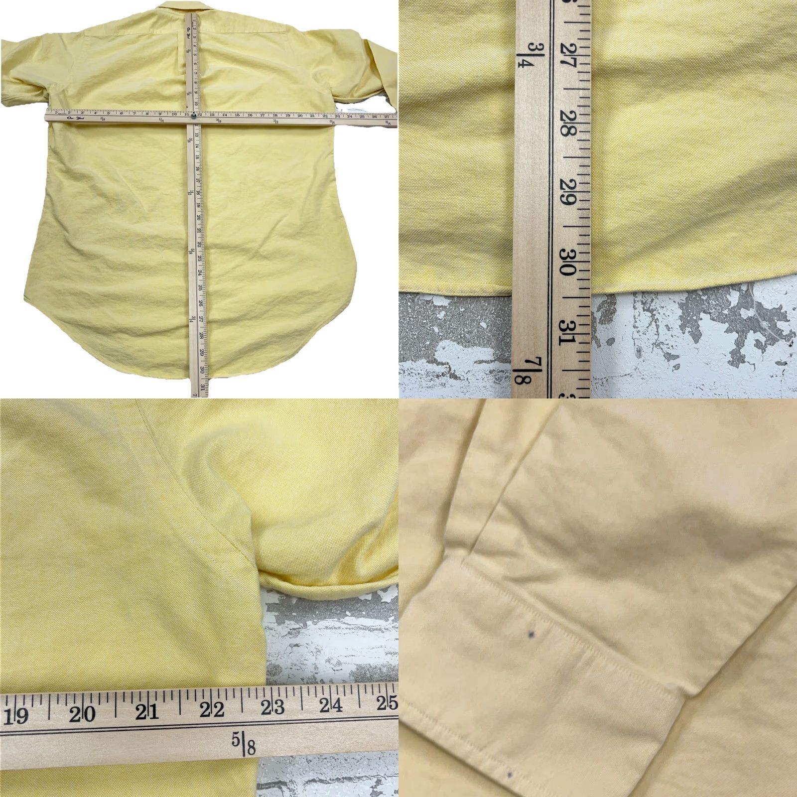 Ralph Lauren Ralph Lauren Shirt Men Button-Up 15.5 33 Yellow Cotton Solid Long Sleeve Vintage? No Size 42R - 8 Thumbnail