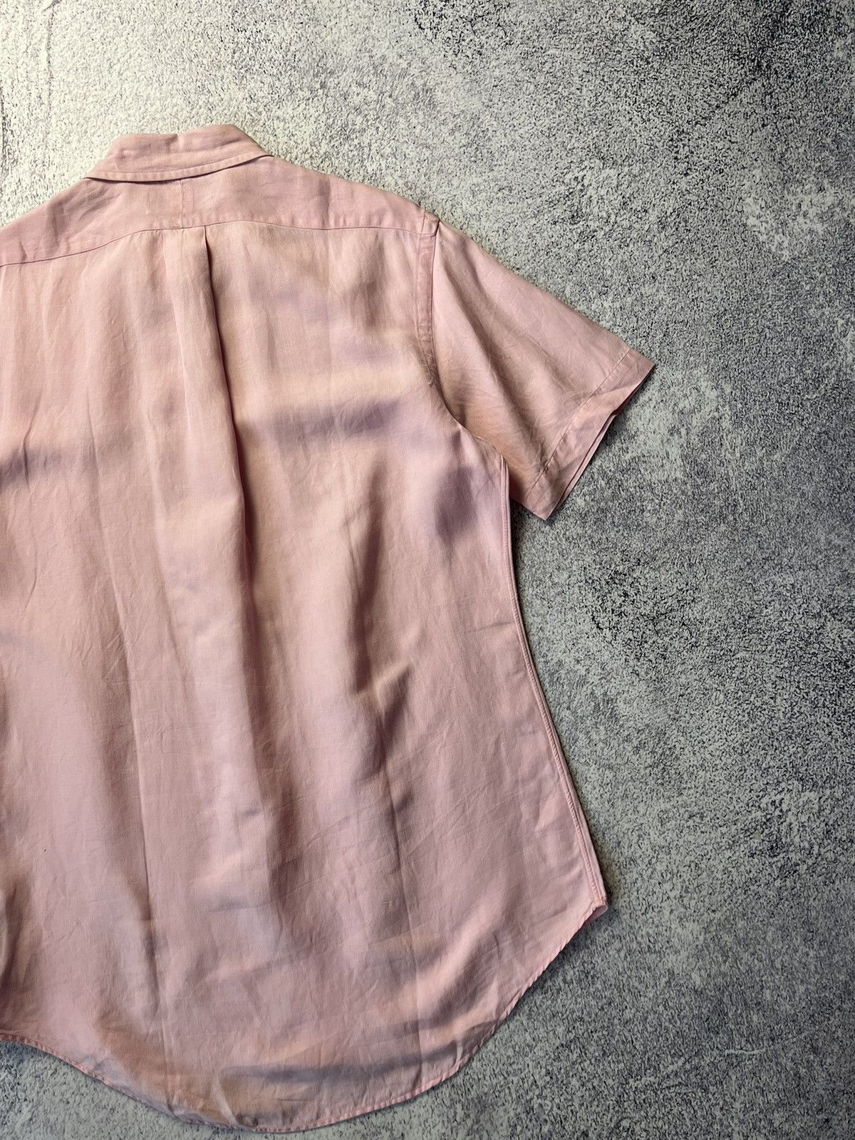 Polo Ralph Lauren Vintage RALPH LAUREN Linen Striped Short Sleeved Silk Shirt Size US S / EU 44-46 / 1 - 23 Thumbnail