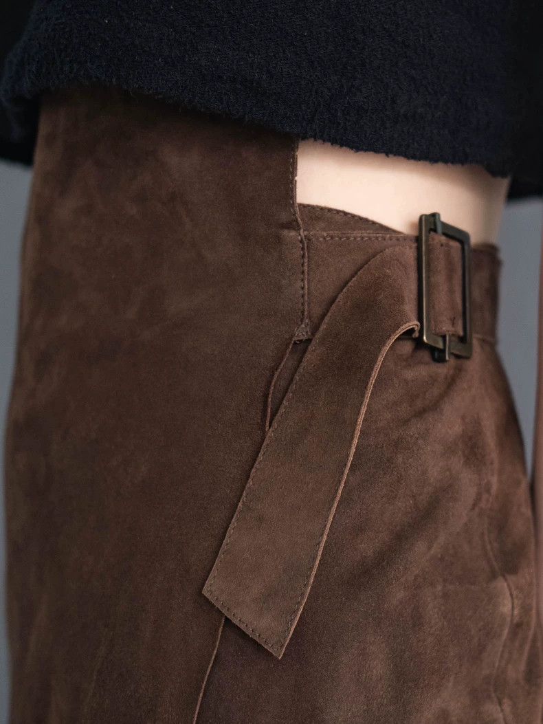 Kenzo KENZO Brown sheepskin wrapped skirt vintage Size 24" / US 00 / IT 34 - 8 Thumbnail