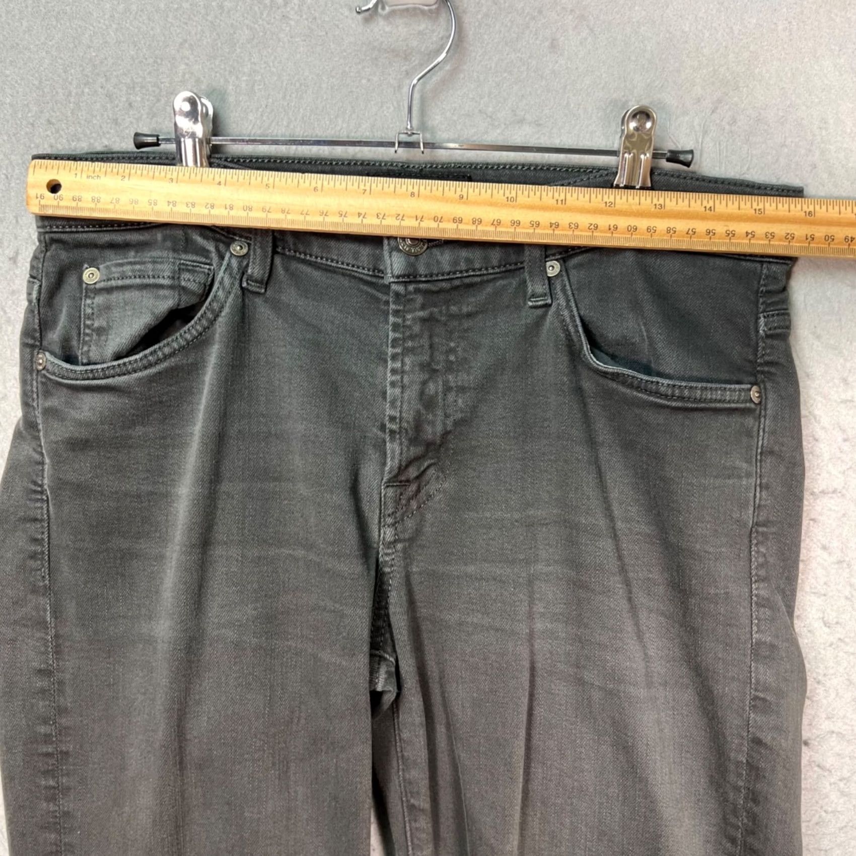 7 For All Mankind 7 For All Mankind Jeans Slim Luxury Slimmy Luxe Performance Gray 31 Mens 5-Pocket Denim Cotton Blend Zip Modern Straight Vintage No N/A Size US 31 - 6 Thumbnail