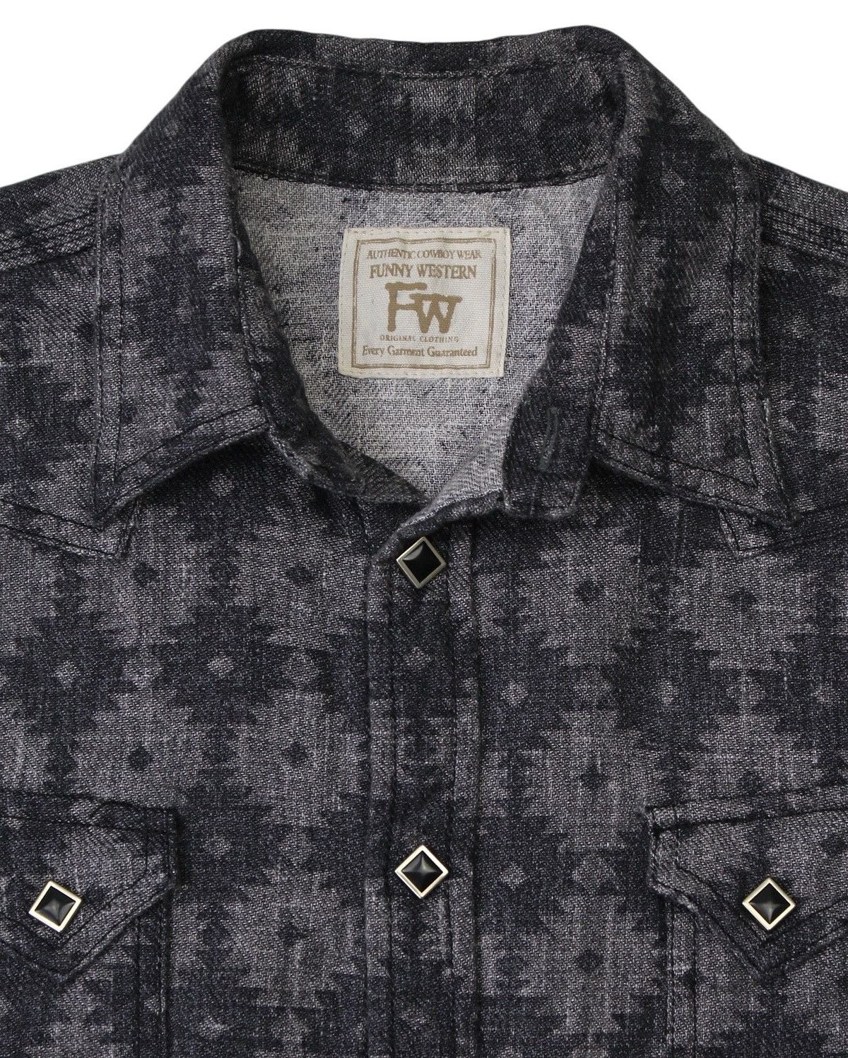 Japanese Brand × Vintage 2000S FUNNY WESTERN AZTEC JACQUARD COWBOY SHIRT Size US M / EU 48-50 / 2 - 2 Thumbnail