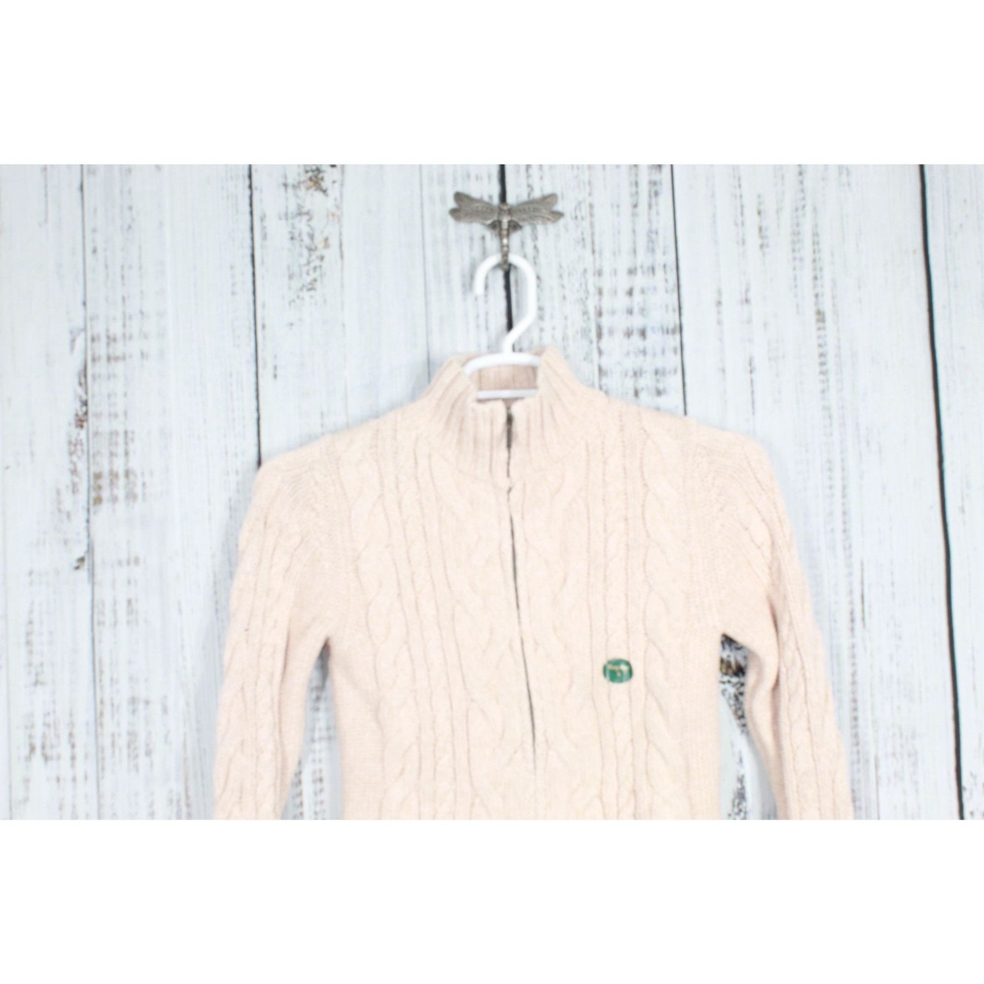 L.L. Bean LL Bean Womens Pink Cable Zip Cardigan Sweater Small Size S / US 4 / IT 40 - 2 Thumbnail