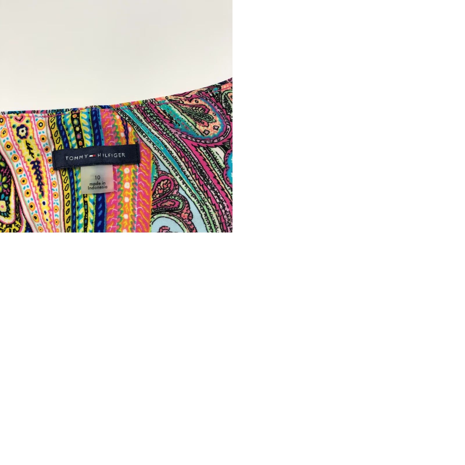 Tommy Hilfiger Tommy Hilfiger Dress A-Line Mini Above Knee Paisley Print MINT Multicolor Sleeveless Pullover Round Neck 10 Regular Women’s Short Dress Size L / US 10 / IT 46 - 9 Thumbnail