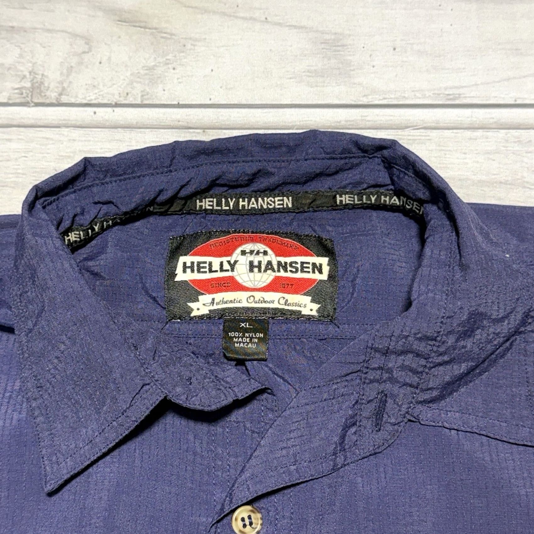 Helly Hansen VINTAGE Helly Hansen Shirt Mens XL Blue Button Up Long Sleeve Pockets Outdoor Nylon Size US XL / EU 56 / 4 - 4 Thumbnail