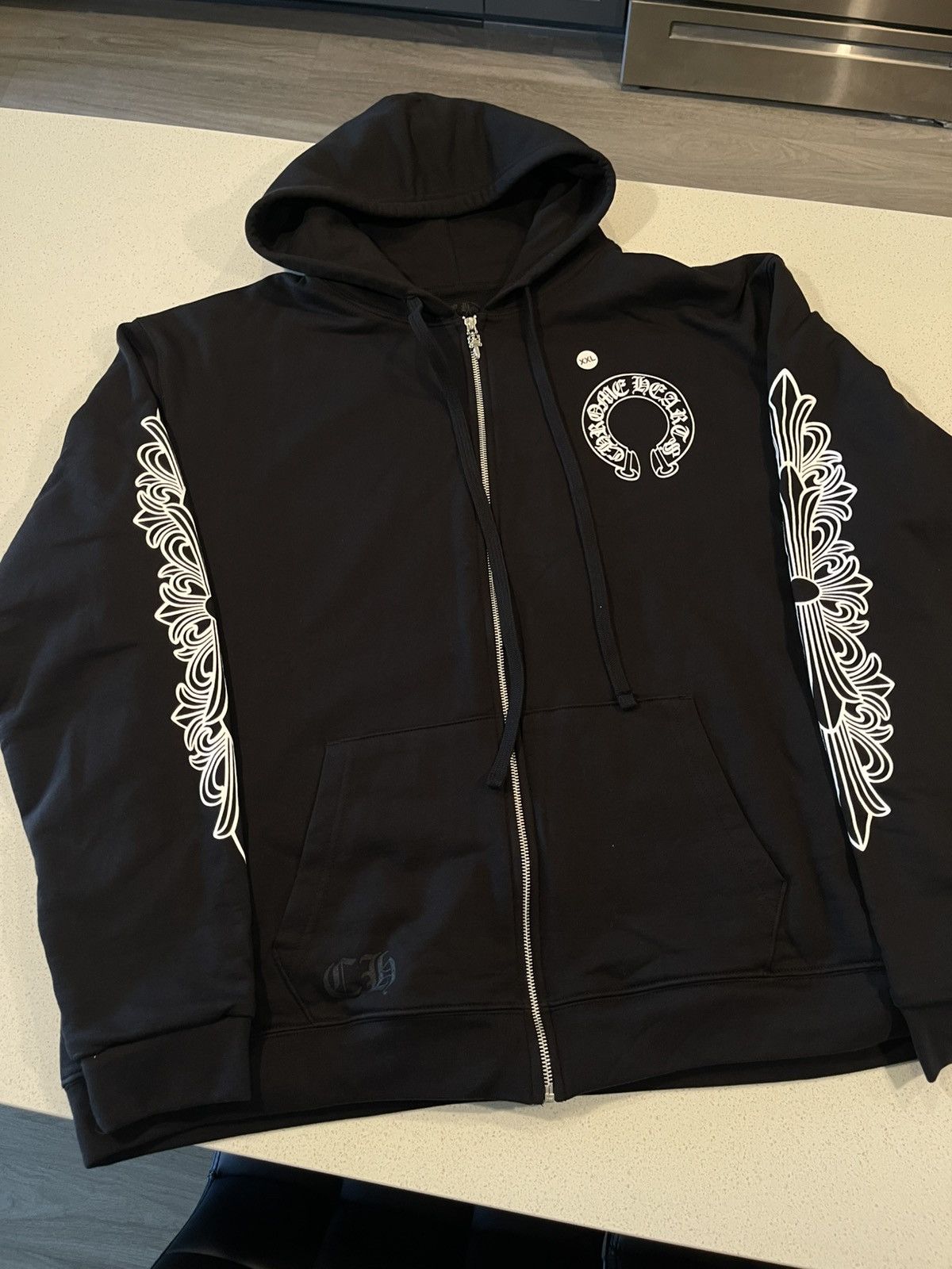 Chrome Hearts Chrome Hearts Horseshoe Floral Zip Up | Grailed