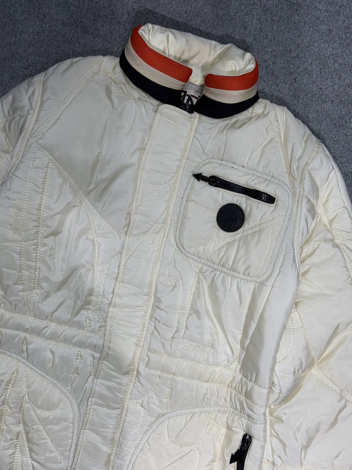 Jean Paul Gaultier × Vintage Jean Paul Gaultier 90s Vintage Ivory Quilted Hooded Jacket Size US S / EU 44-46 / 1 - 4 Thumbnail