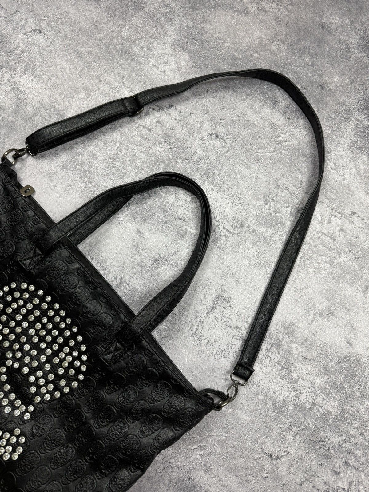Hysteric Glamour Vintage Punk Avant Garde Bag Skull Rhinestones Y2K Style Size ONE SIZE - 6 Thumbnail