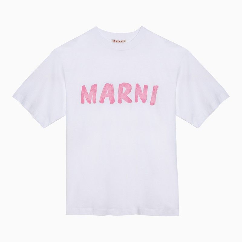 image of Marni White T-Shirt With Logo-Print, Women's (Size XS)