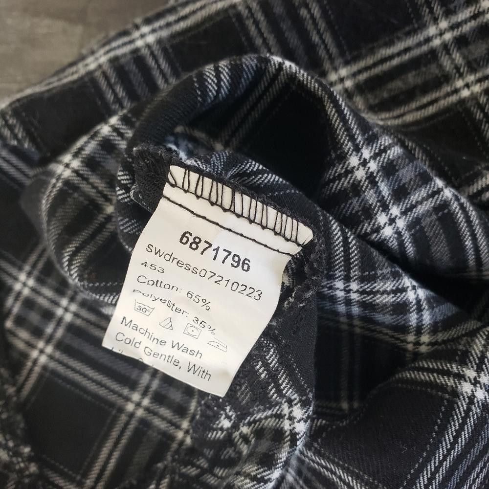 Designer Black White Babydoll Flannel Mini Size M / US 6-8 / IT 42-44 - 3 Thumbnail