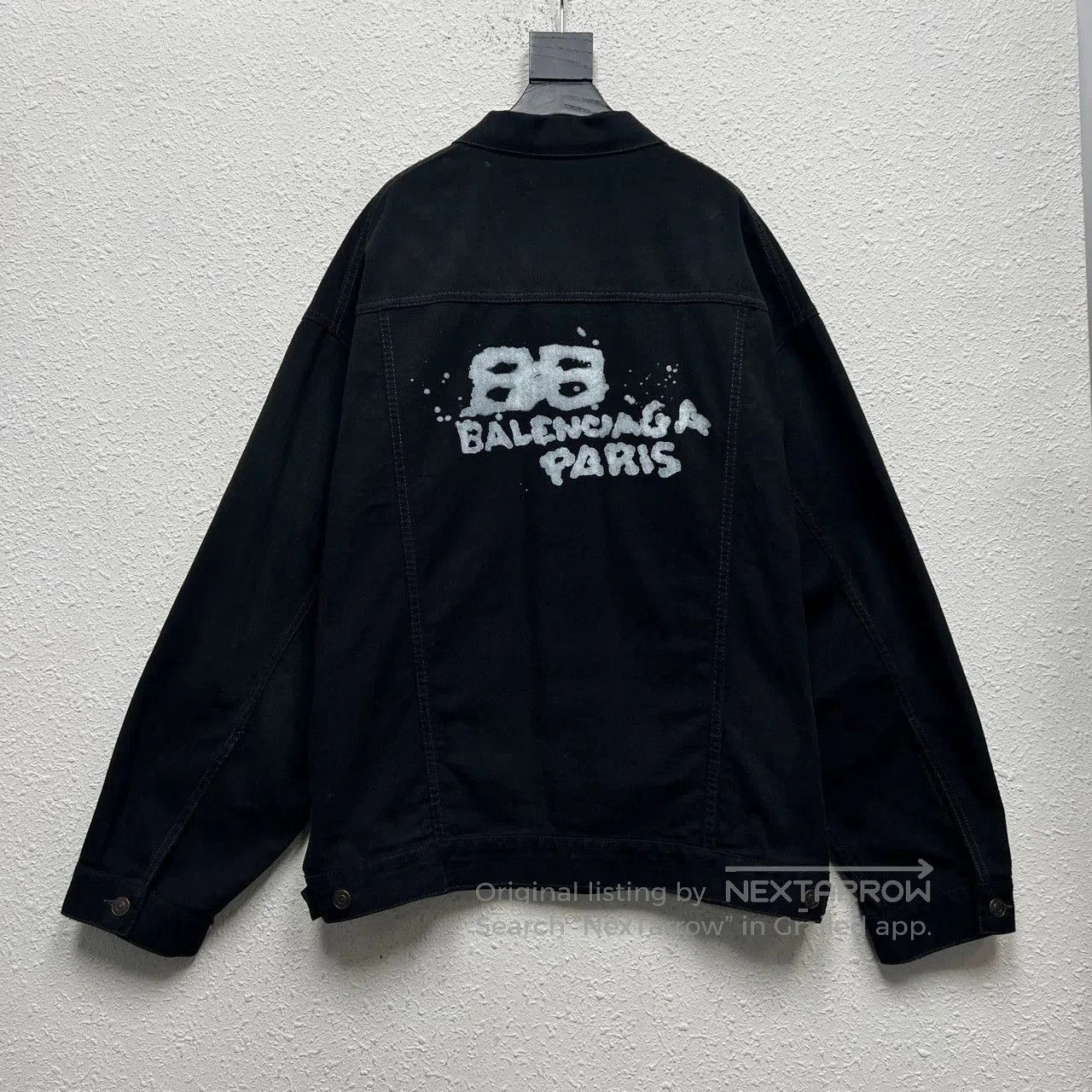 Balenciaga balenciaga graffiti logo denim jacket. Size US M / EU 48-50 / 2 - 2 Thumbnail