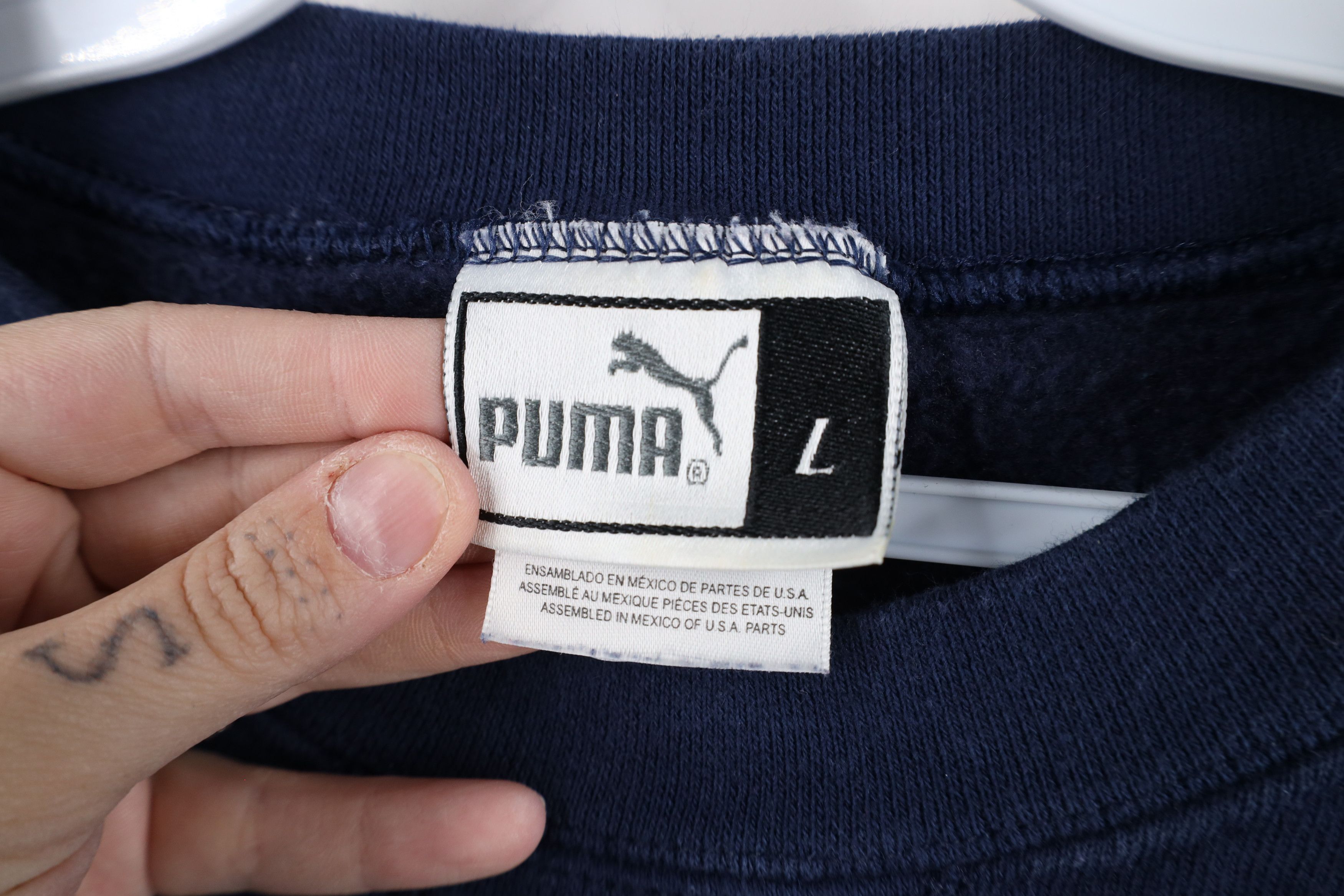 Puma × Vintage Vintage 90s Puma University of Michigan Crewneck Sweatshirt Size US L / EU 52-54 / 3 - 8 Thumbnail