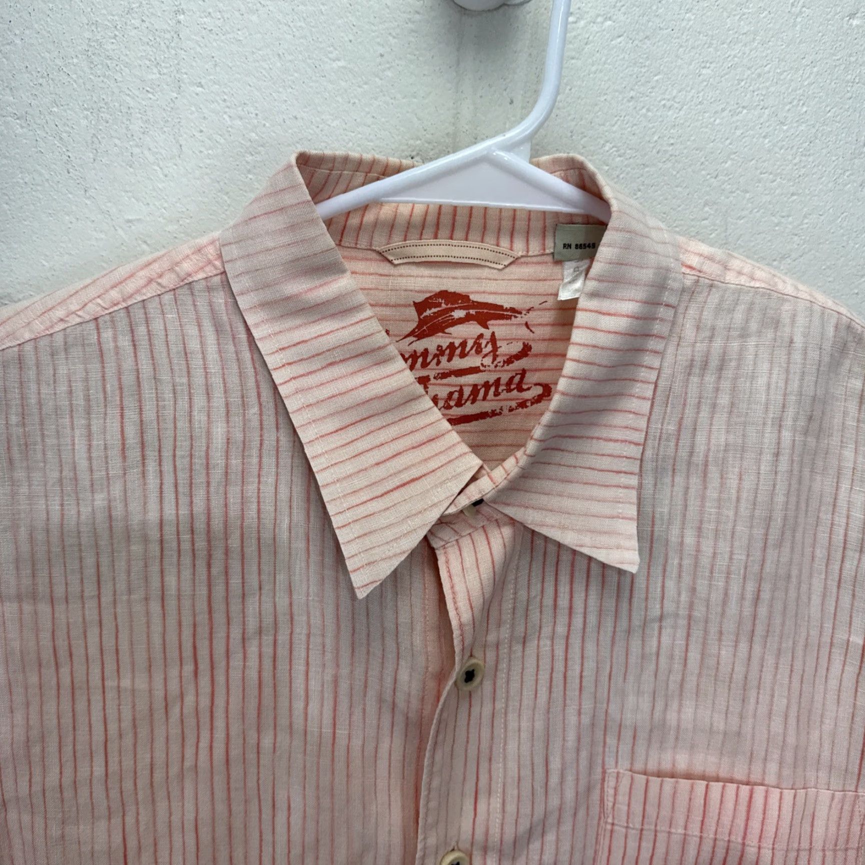 Tommy Bahama VINTAGE Tommy Bahama Men’s Linen Shirt Large Pink Striped Button-Up Casual Beach Resort Size US L / EU 52-54 / 3 - 5 Thumbnail