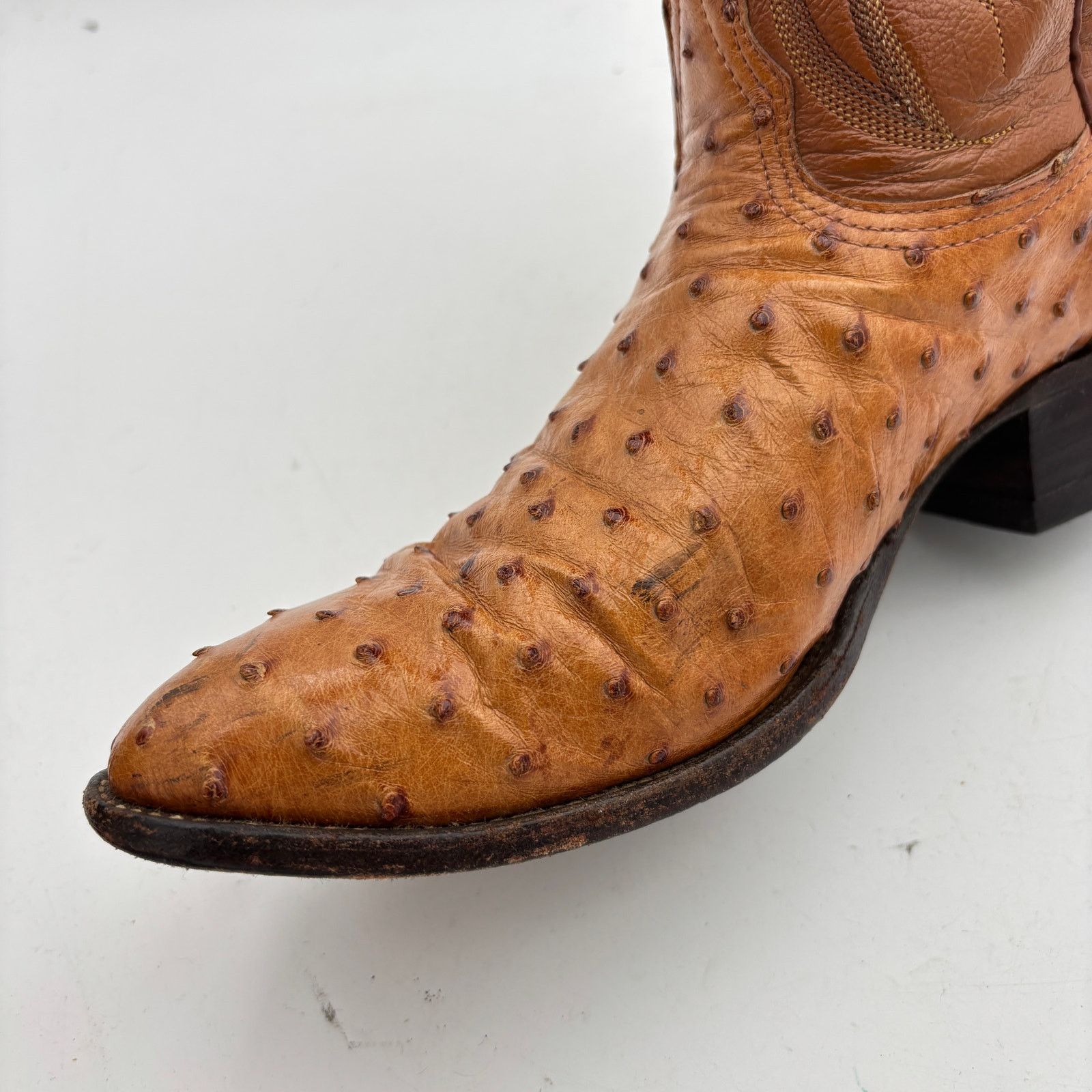 Nocona Boots Vintage 70s Nocona Ostrich Cognac Leather Boots Men's 9D Size US 9 / EU 42 - 13 Thumbnail