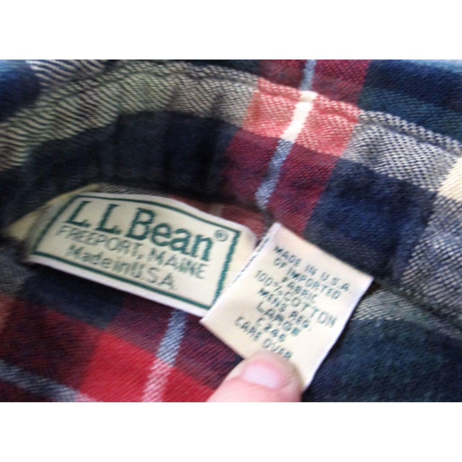Vintage LL Bean Flannel Shirt Mens L Green Red Plaid Outdoors Country Work Size US L / EU 52-54 / 3 - 6 Thumbnail