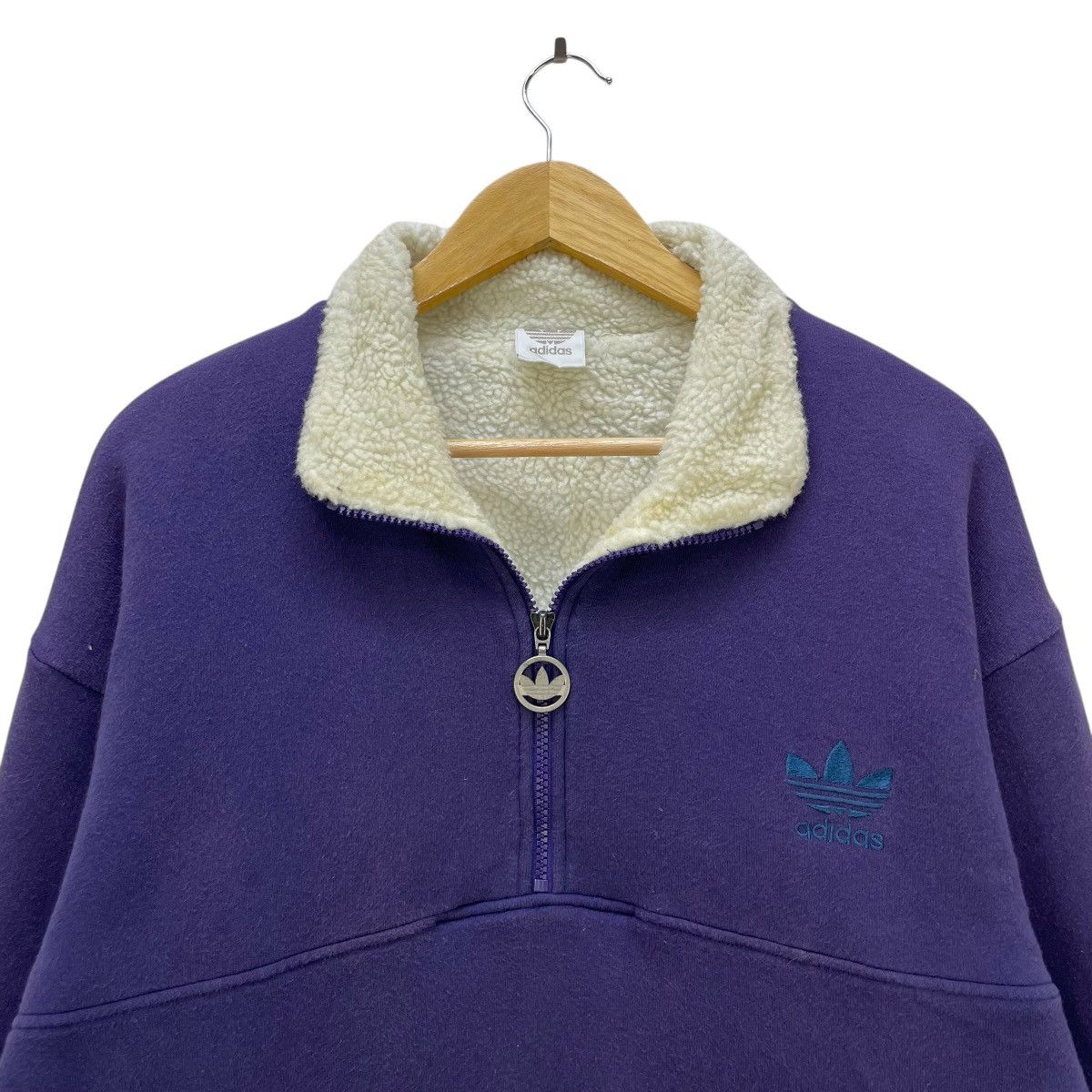 Adidas 💥 vintage 90s Adidas quarter-zip Sherpa Pullover Size US M / EU 48-50 / 2 - 3 Thumbnail