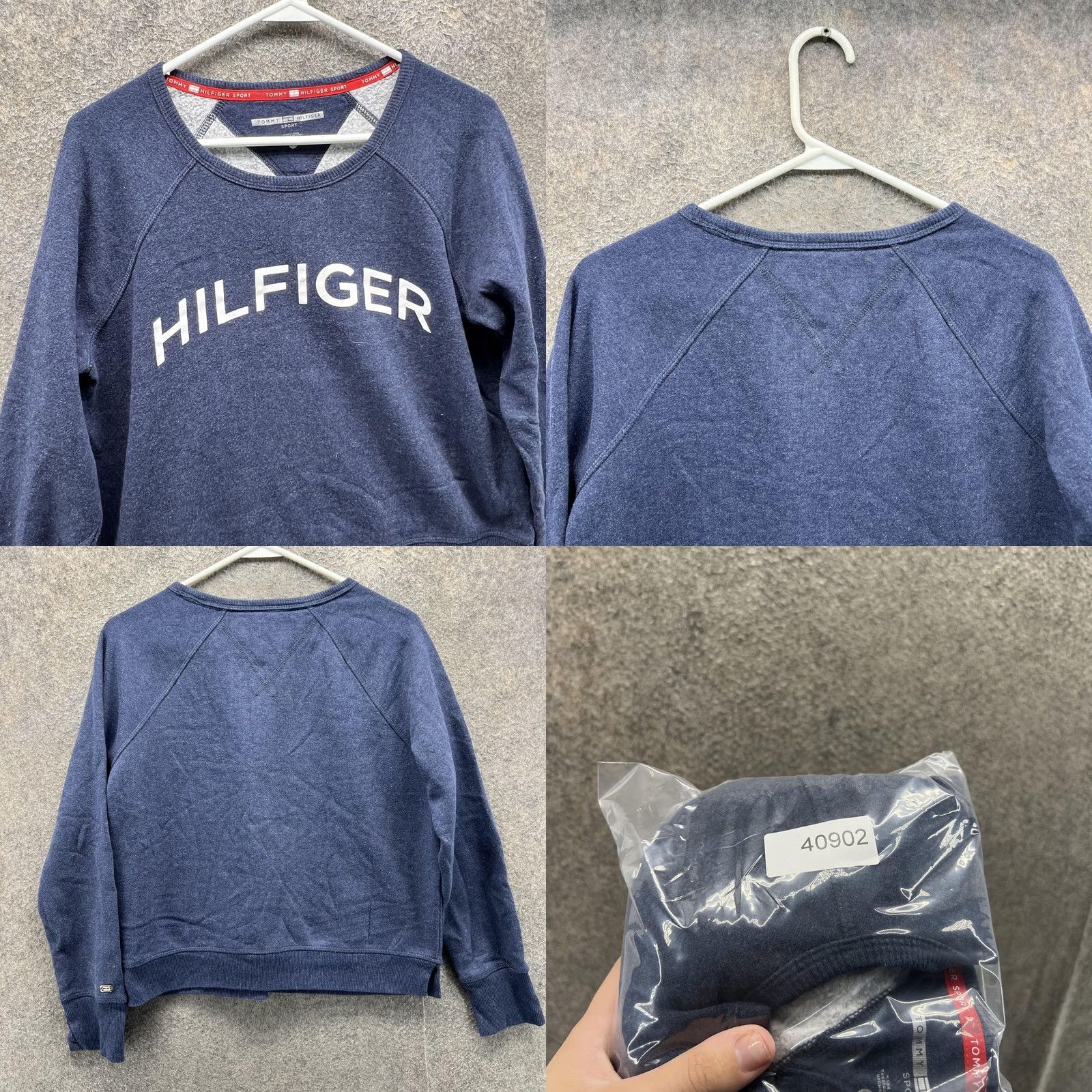Tommy Hilfiger Tommy Hilfiger Sport Sweatshirt Womens M Blue Fleece Crewneck Logo Hoodie, Raglan Sleeve, Pullover, Casual Activewear Size M / US 6-8 / IT 42-44 - 8 Thumbnail