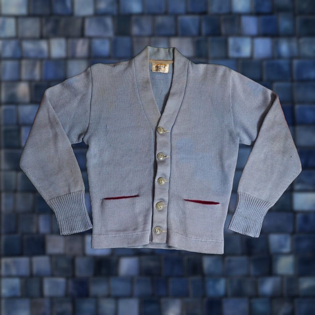 Vintage VTG Kandel Woolen Mills Oregon Blue Distress Faded Wool Letterman Sweater S Size US S / EU 44-46 / 1 - 1 Thumbnail