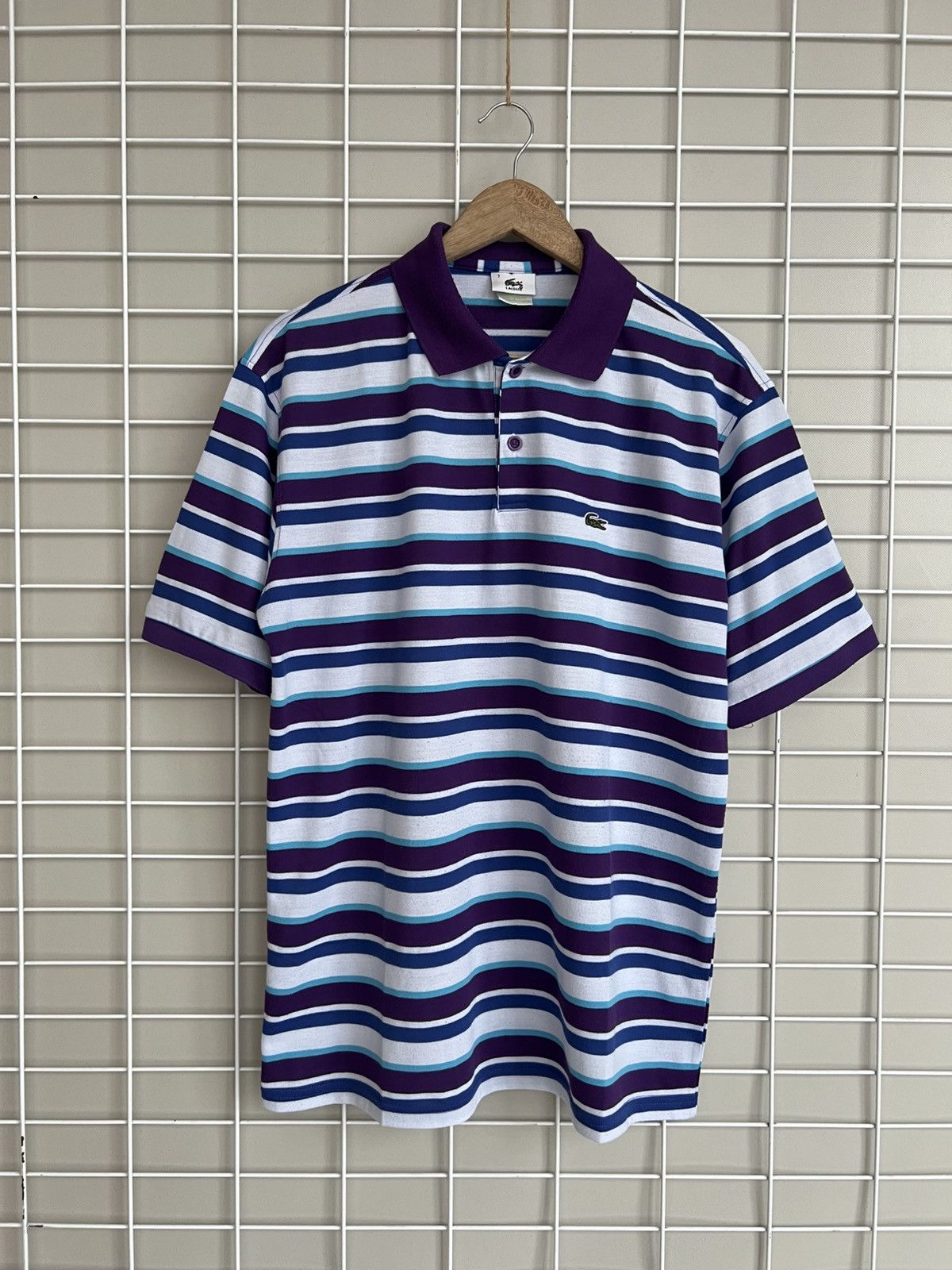 Lacoste Lacoste Striped Polo Shirt Mens Size 7 or L Vintage Cotton Size US L / EU 52-54 / 3 - 1 Thumbnail
