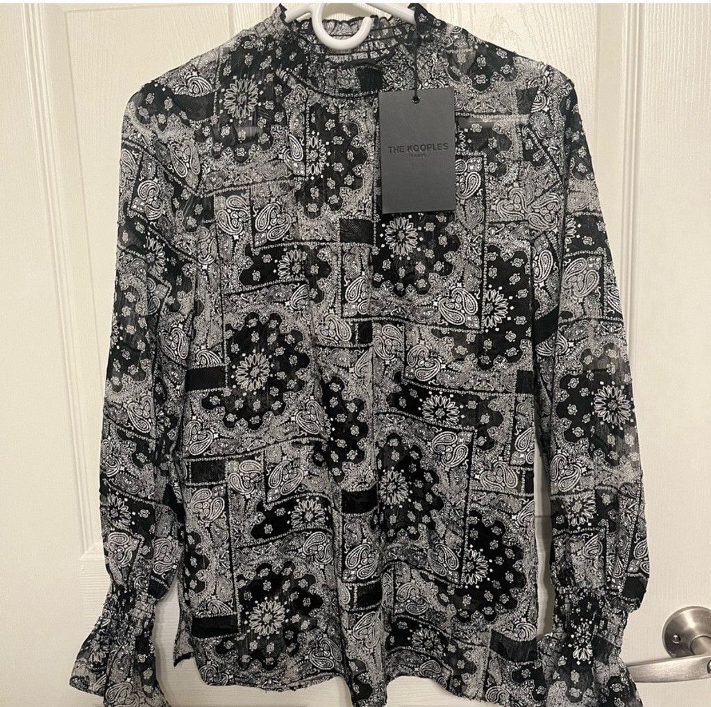 The Kooples The Kooples Bandana Smocked Blouse Small Size S / US 4 / IT 40 - 1 Thumbnail