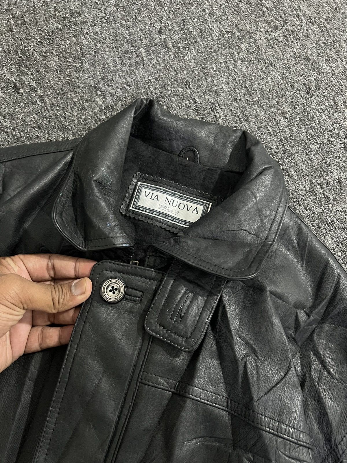 Genuine Leather VIA NUOVA PELLE COWSKIN LEATHER JACKET Size US XL / EU 56 / 4 - 2 Thumbnail