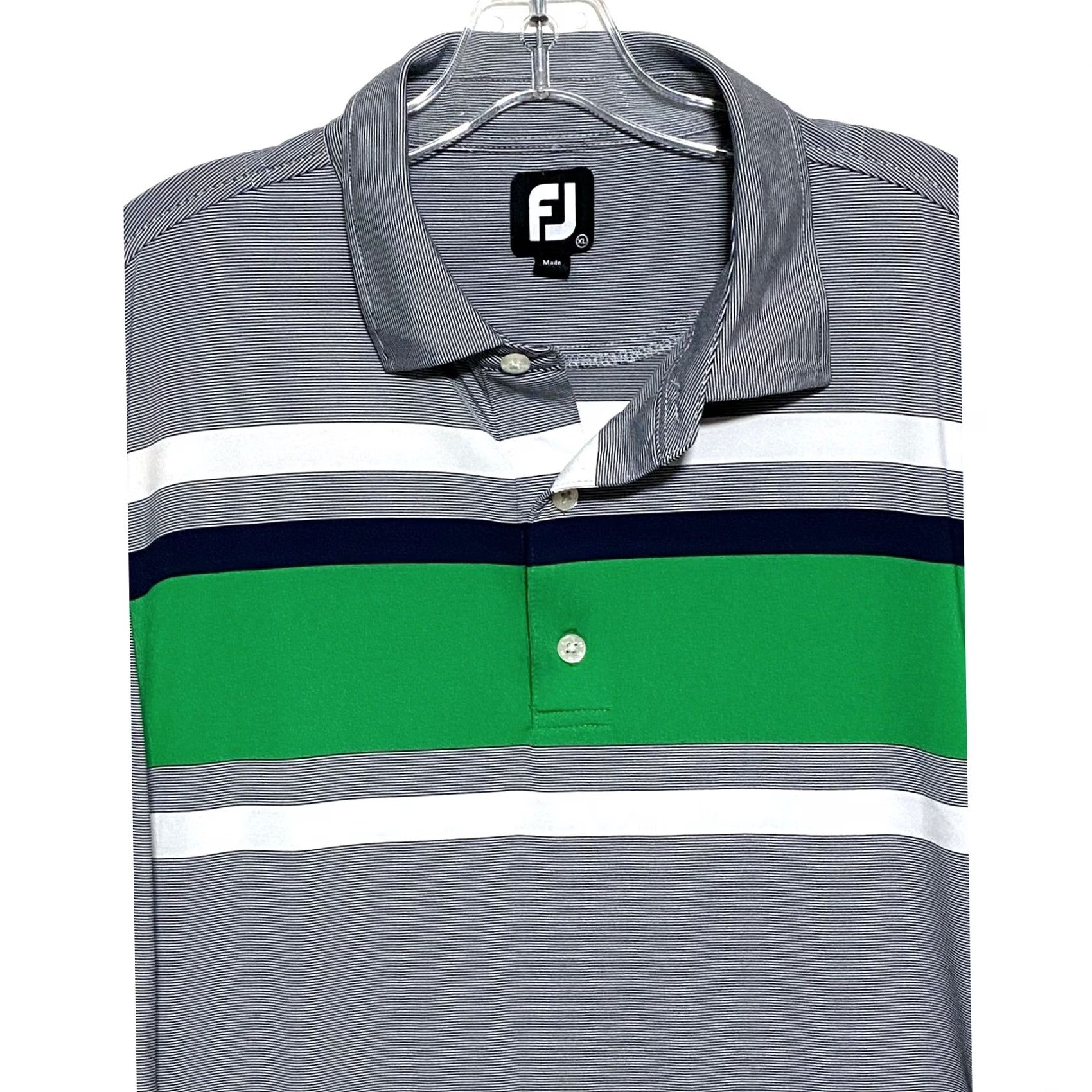 Footjoy FootJoy Polo Shirt Mens XL Green Colorblock Short Sleeve Golf Performance All Seasons Stretch Size US XL / EU 56 / 4 - 2 Thumbnail