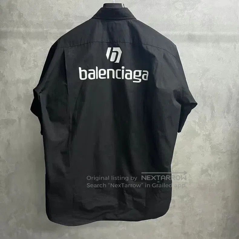 Balenciaga Balenciaga Black Letter Print Shirt. Size US M / EU 48-50 / 2 - 2 Thumbnail