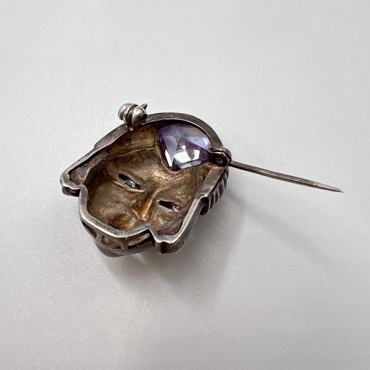 Jewelry Antique Gothic Women's Pin Brooch Face Silver 800 Artisan Size ONE SIZE - 4 Thumbnail