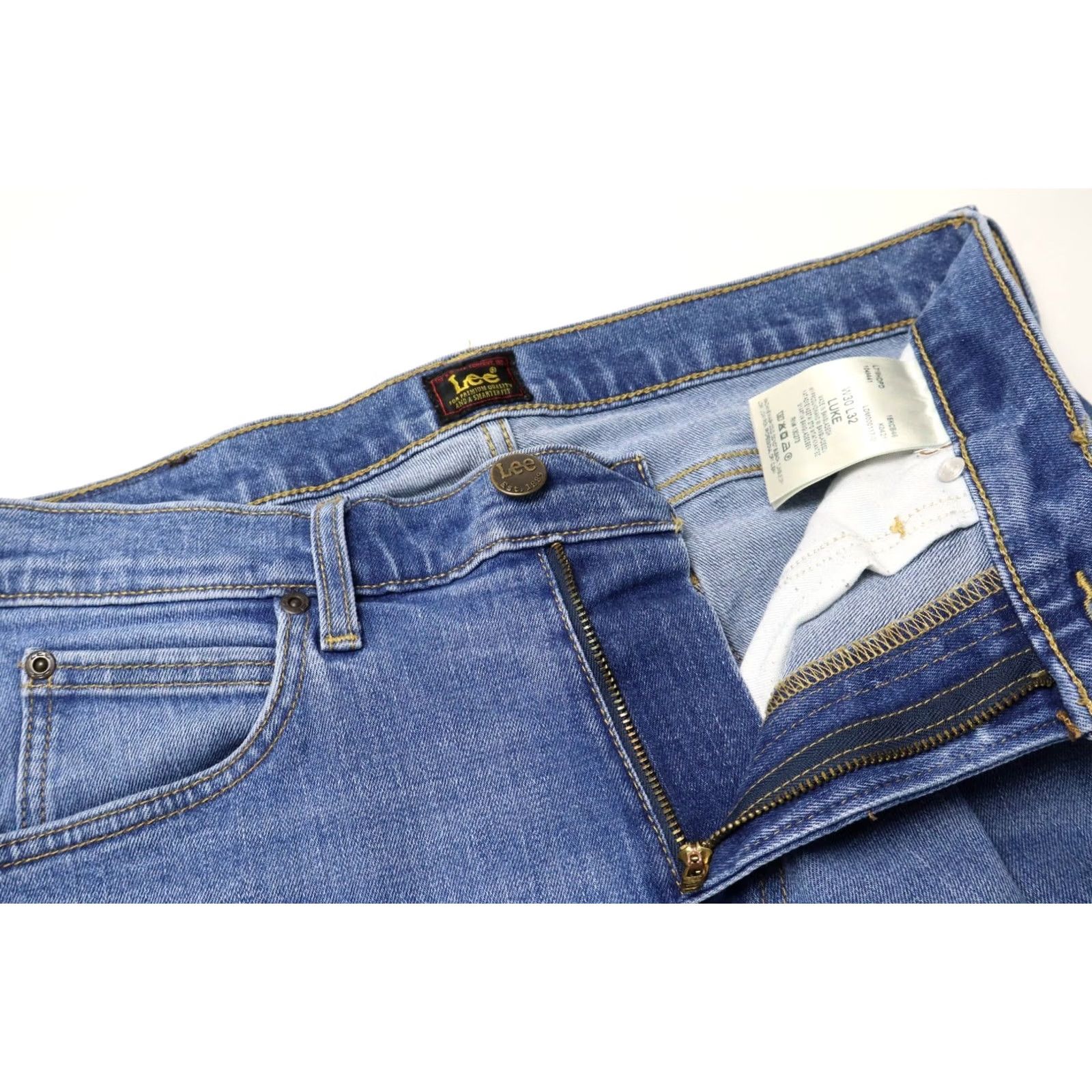 Lee LEE Luke Jeans Men's W30/L32 Light Wash Stretch Zip Fly Blue Slim Size US 30 / EU 46 - 5 Thumbnail