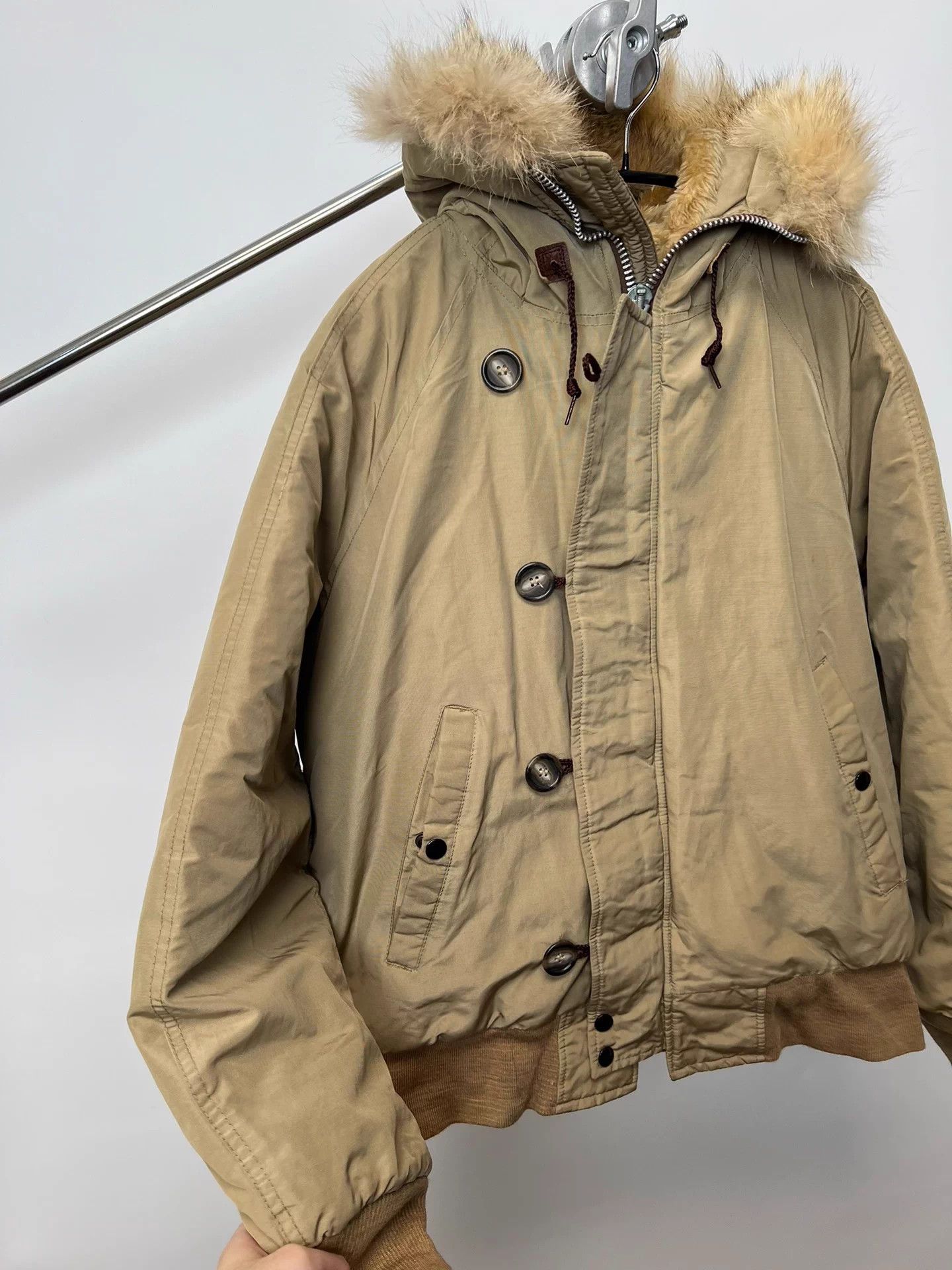 Other Vintage N-2B Light Beige Cotton Bomber Jacket 40 Size US XXS / EU 40 - 4 Thumbnail