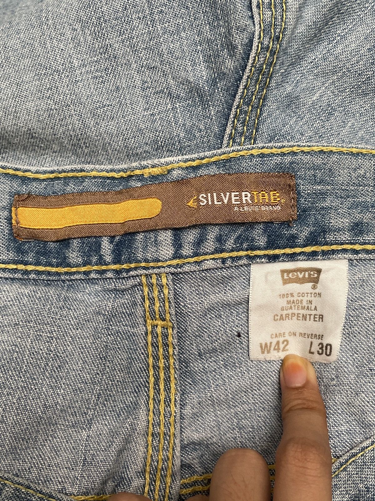 Levi's × Vintage Rare Vintage Levis SilverTab Oversized Carpenter Jeans 2000s Size US 42 / EU 58 - 10 Thumbnail