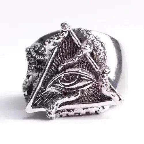 Japanese Brand Vintage Third Eye Ring Silver Illuminati Punk Art Trippy Size ONE SIZE - 3 Thumbnail