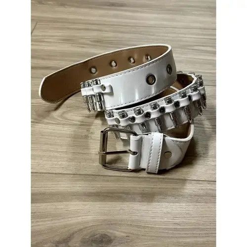Other White Bullet studded belt Size 30 - 2 Thumbnail