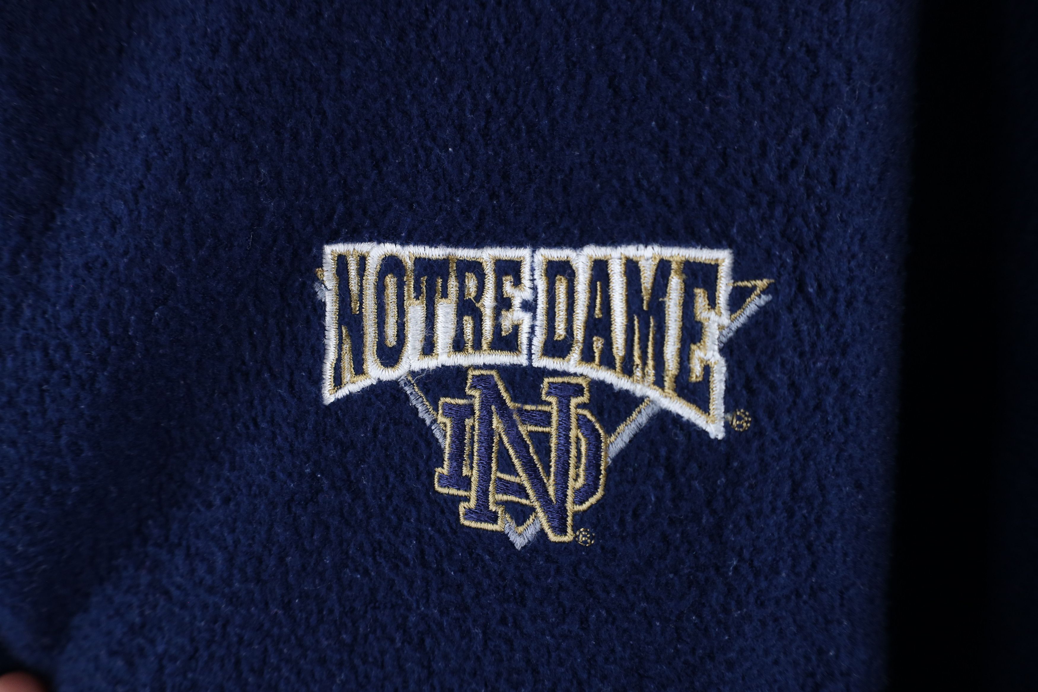 Vintage Vintage 90s Notre Dame University Fleece Half Zip Sweater Size US XXL / EU 58 / 5 - 4 Thumbnail