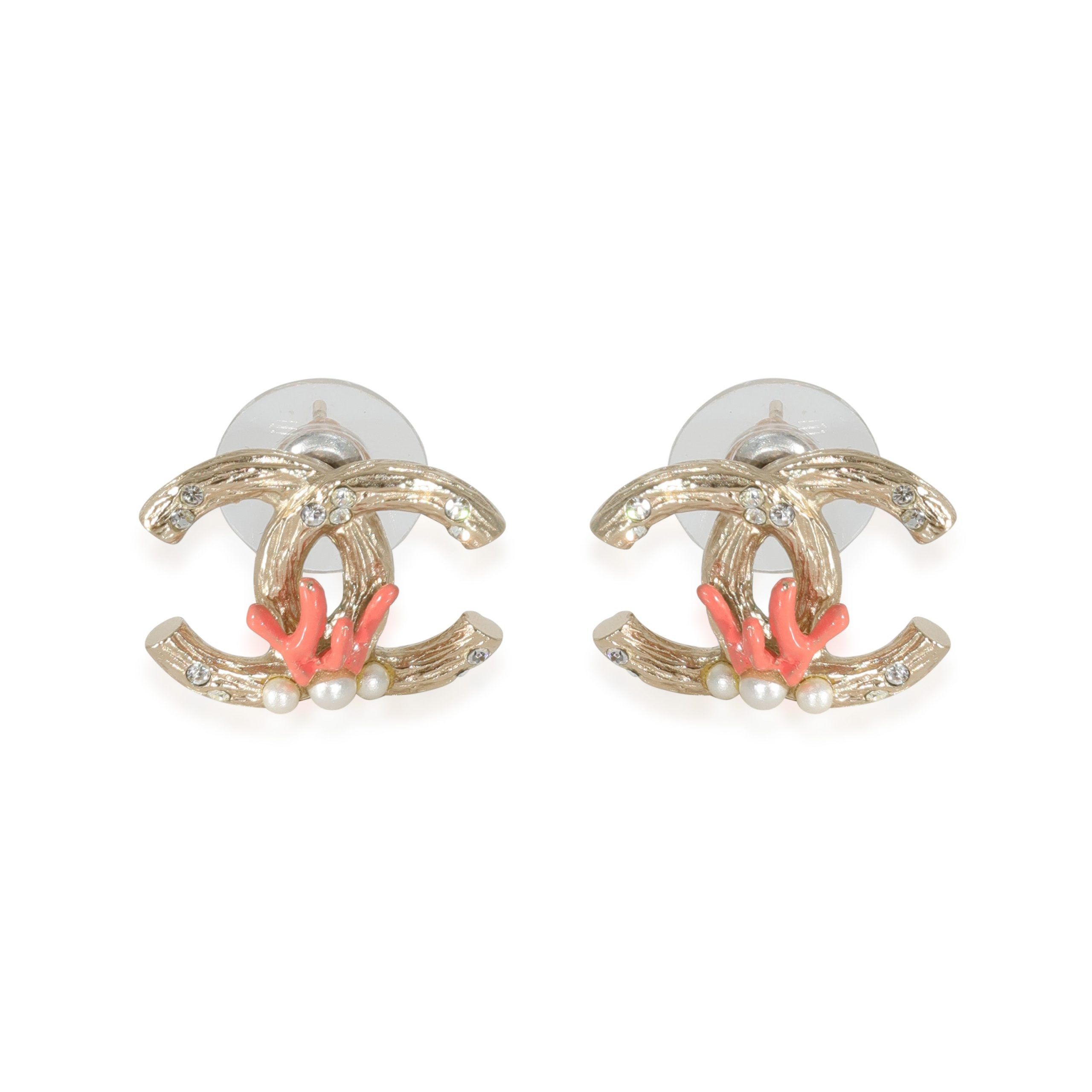Chanel Chanel 2012 CC Stud Earrings With Strass & Faux Pearls Size ONE SIZE - 1 Thumbnail