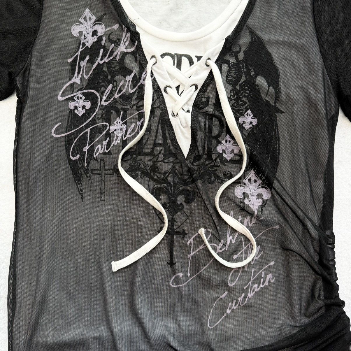 Other 2000s Ghost Of Harlem "Secret Pleasure" Layered Mesh T-Shirt Size US M / EU 48-50 / 2 - 2 Thumbnail