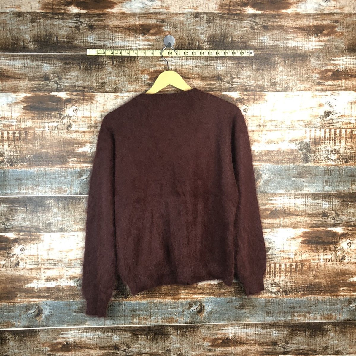 Japanese Brand Candornafi’ore Maroon mohair fur Cardigan Knitwear #A1866 Size M / US 6-8 / IT 42-44 - 11 Thumbnail